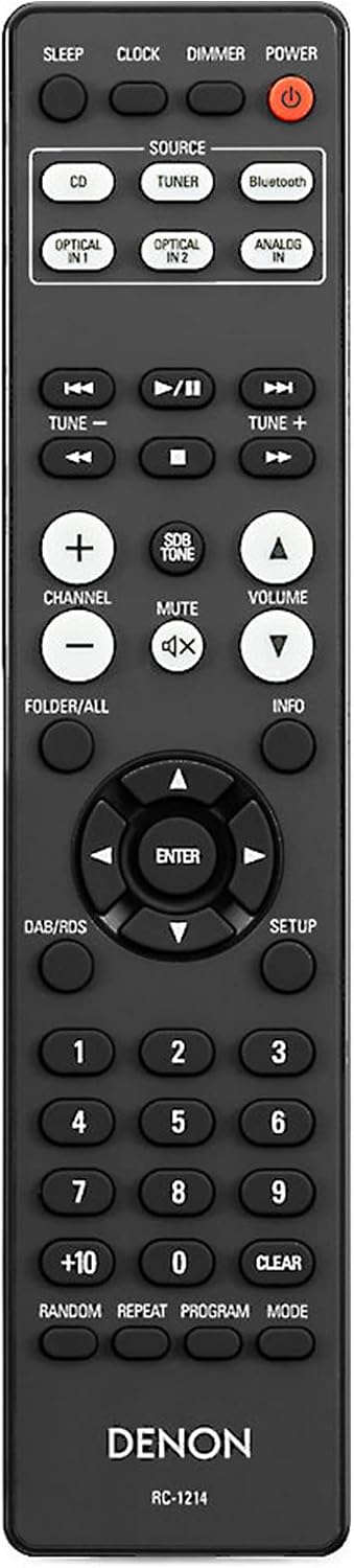 Denon D-M41 Home Theater Mini Amplifier and Bookshelf Speaker Pair | Compact HiFi CD Stereo System with Speakers, FM/AM Tuner, Wireless Bluetooth Amp