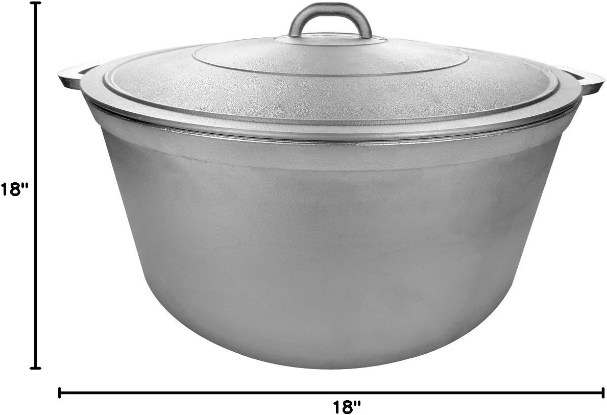 Uniware 9900 Super Quality Aluminum Caldero,Dutch Oven,33.8 QT,Silver (46cm (18-Inch))