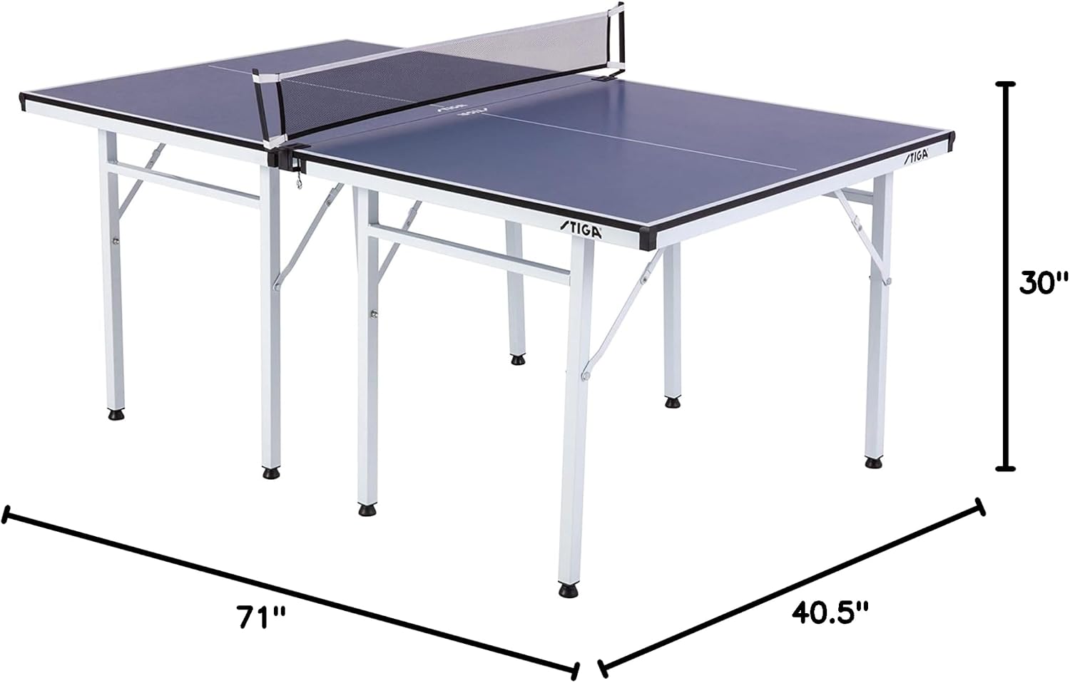 STIGA Space Saver - Compact Ping Pong Table - Separate Table Halves - Regulation Height - No Assembly Required