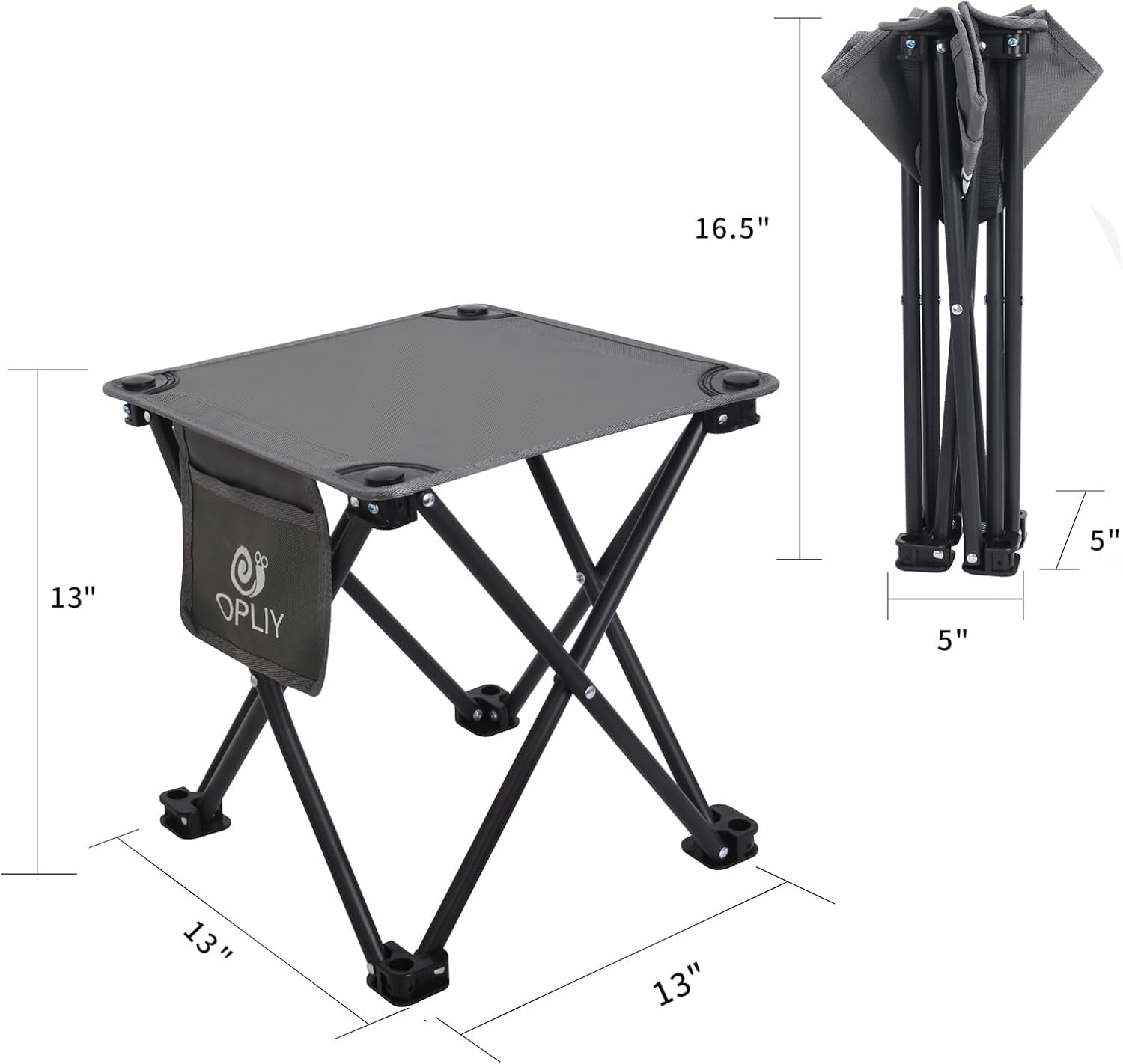 Opliy Camping Stool, Folding Small Chair Portable Camp Stool for Camping Fishing Hiking Gardening and Beach, Camping Seat with Carry Bag (Blue-Leaf)