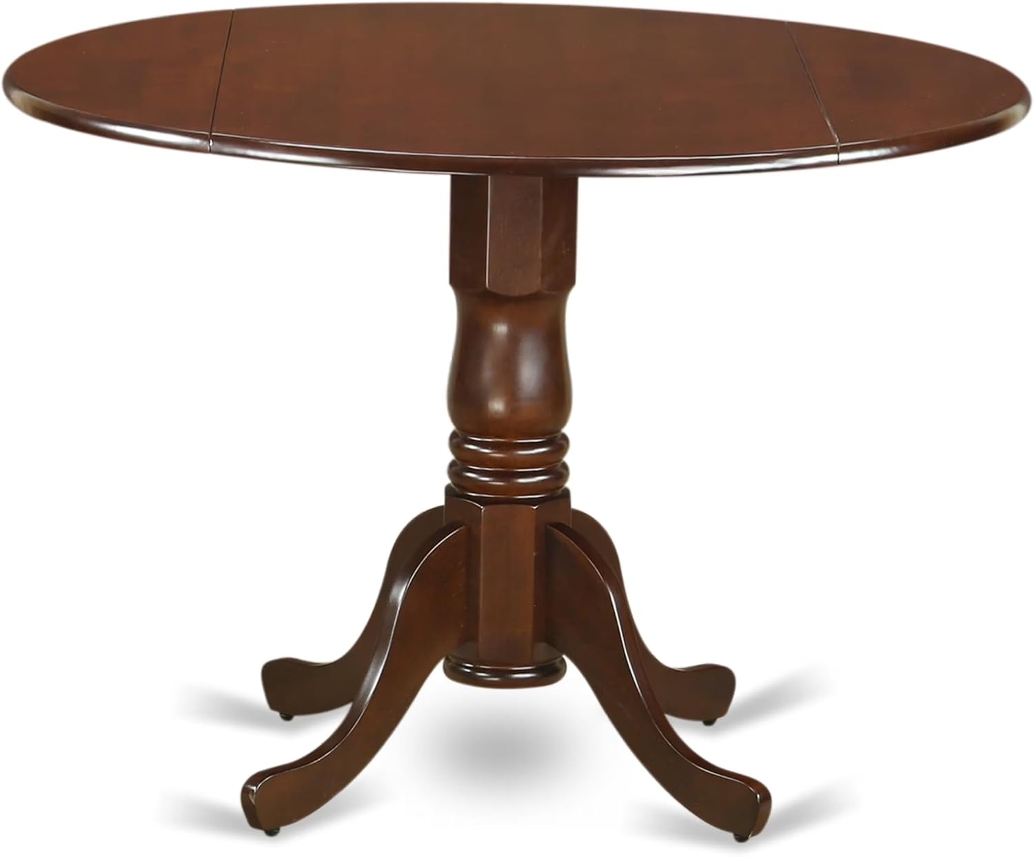 East West Furniture DLBO3-WHI-W 3 Piece Dining Room Table Set Contains a Round Kitchen Table with Dropleaf and 2 Dining Chairs, 42x42 Inch, Linen White