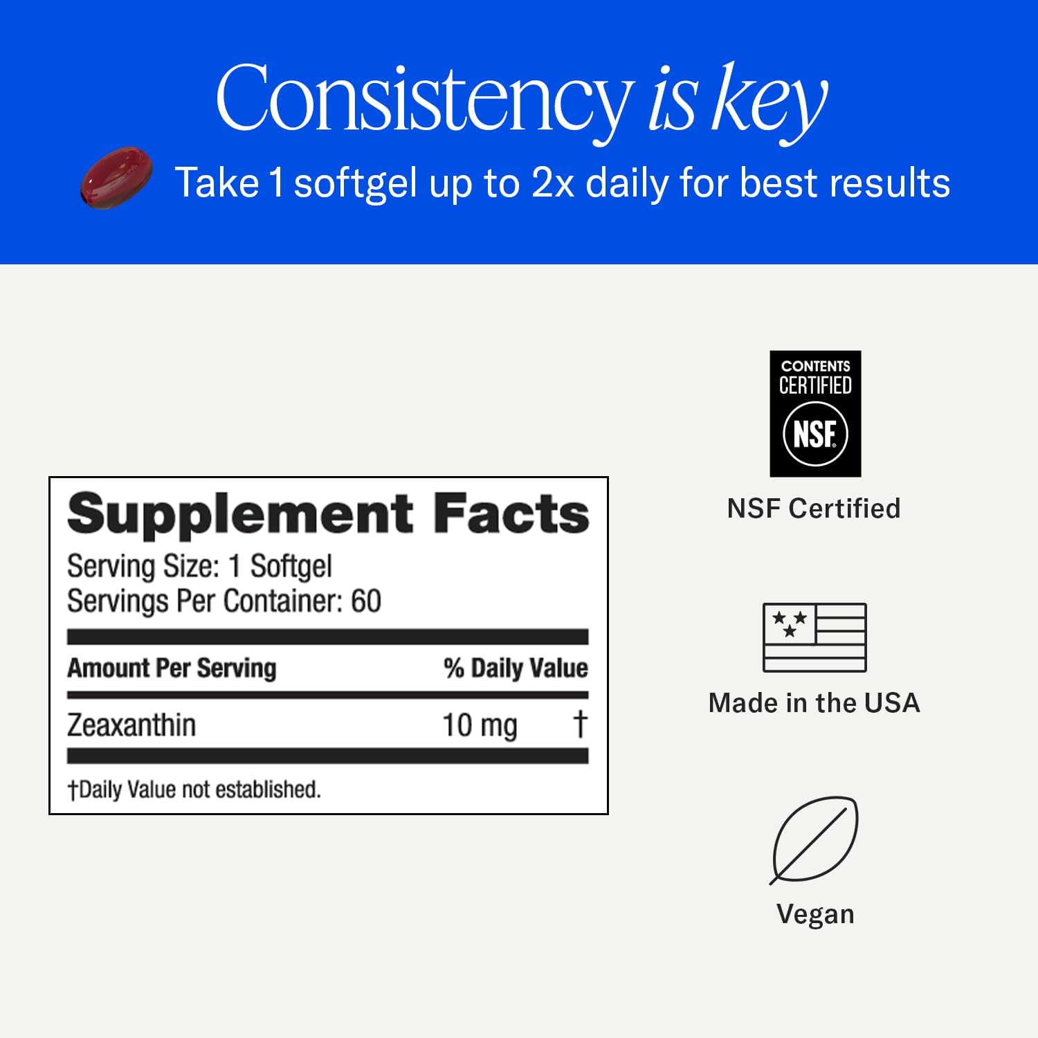 EyePromise Zeaxanthin Eye Health Supplements - 60 Softgels
