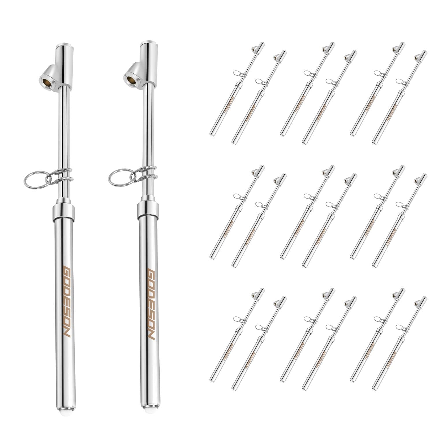 GODESON Dual Head Tire Pressure Gauge,Heavy Duty Tire Pressure Gauge Range 10-150PSI; 1-10Bar,Dual Head Truck Air Pressure Gauge (Pack of 2)