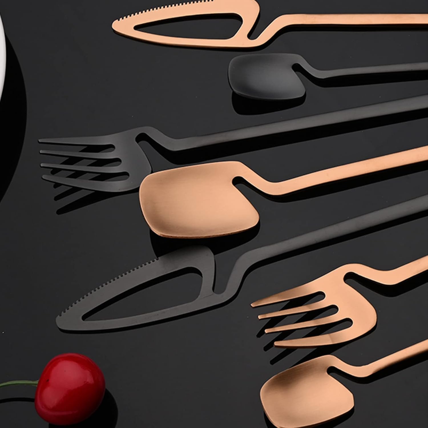 JASHII Silverware Set Satin Finish 24-Piece Stainless Steel Flatware Set Kitchen Utensil Set Service for 6 Tableware Cutlery Set Dishwasher Safe