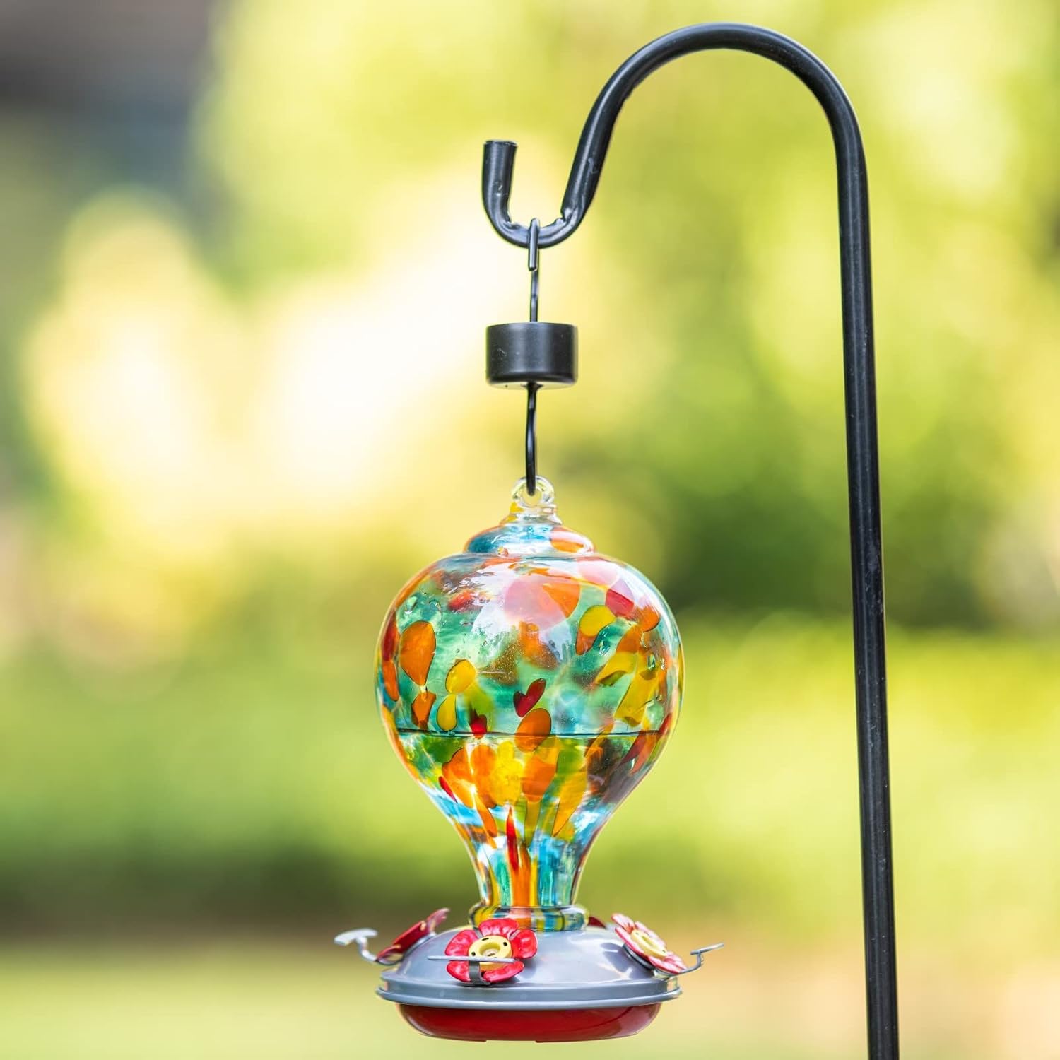 Muse Garden 32OZ Humming Bird Feeder Ant Moat,Gifts for Bird Lover,Gardening Backyard Decor Hummingbird Nectar Capacity,Nebula