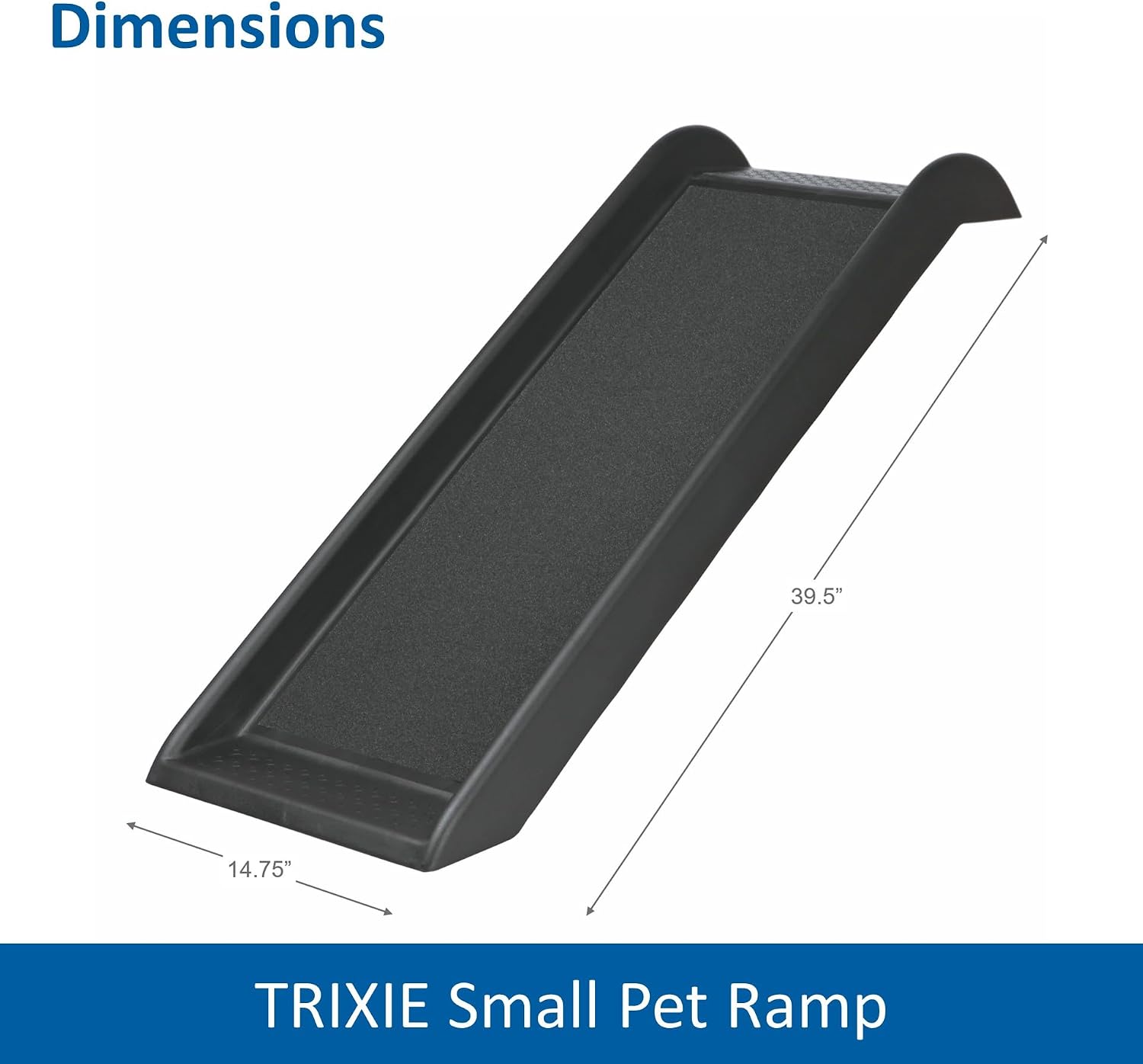 Trixie Folding Pet Ramp, Black | Folding Dog Ramp with High Traction Surface, Ideal for Cars and SUVs, Foldable, Easy to Store and Clean