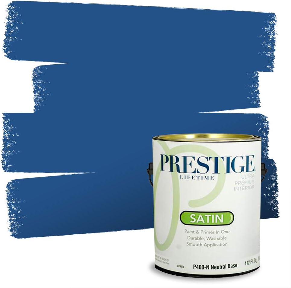 PRESTIGE Paints Exterior Paint and Primer In One, 1-Gallon, Satin, Comparable Match of Sherwin Williams* Blueblood*