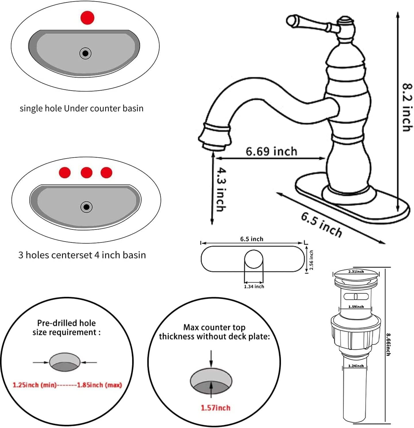 Oil Rubbed Bronze Bathroom Faucet Single Handle One Hole