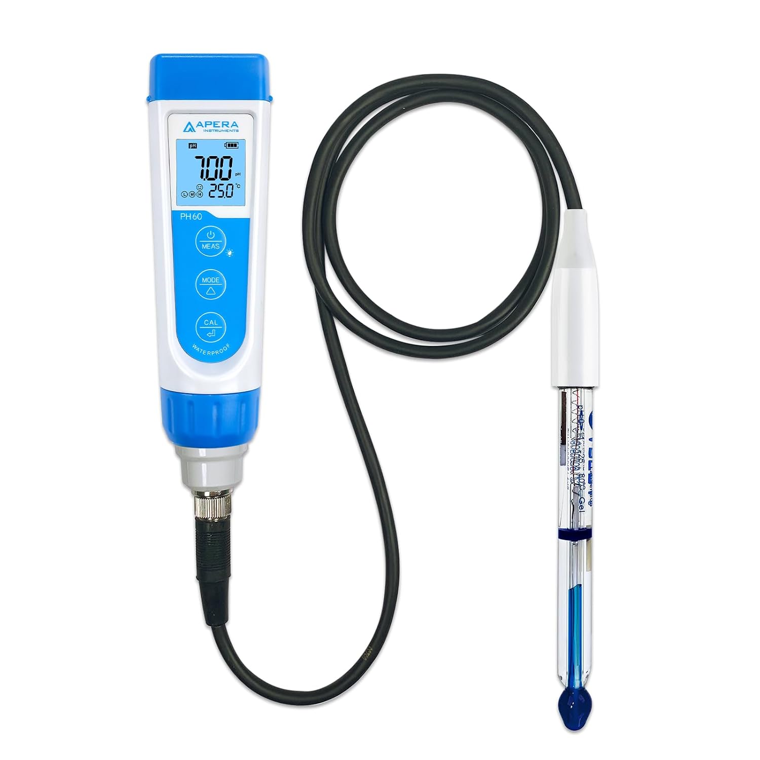 Apera Instruments AI311 Premium Series PH60 Waterproof pH Pocket Tester Kit, Replaceable Probe, ±0.01 pH Accuracy, Lcd display
