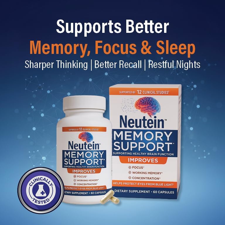 Brain Supplements for Memory and Focus (60 Capsules) | Brain Health Supplements for Adults & Seniors - Plant-Based Brain Booster for Mental Clarity & Brain Fog, Made in USA