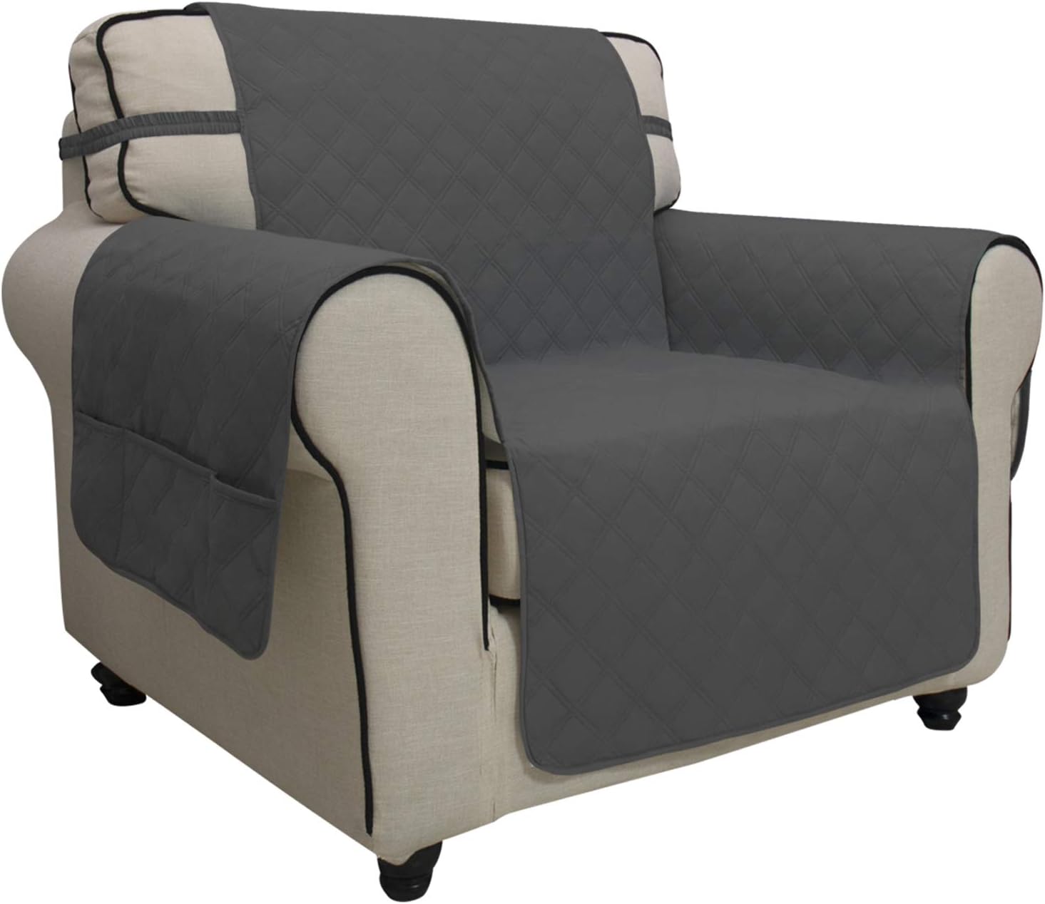 Easy-Going Waterproof Non-Slip Couch Cover, Small Recliner, Chocolate