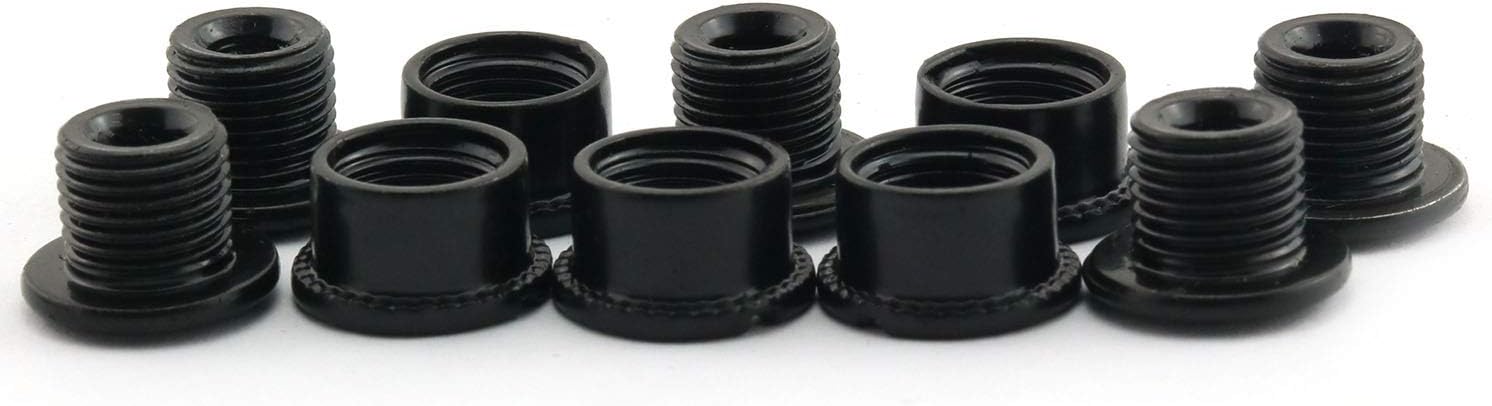 Ruiling 5pcs MTB Chainring Screw Mountain Road Bike Refitting Crankset Parts 4.9mm Fixing Bolts for Single Chainwheel Black