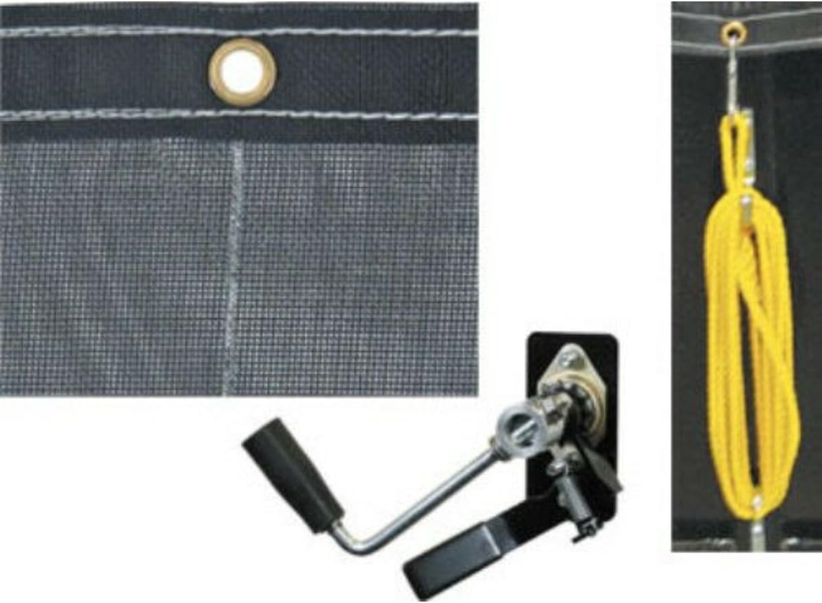 Buyers Products DTR7018 Aluminum Tarp System with Mesh Tarp, 7 x 18 Feet – Dump Body Tarp Kit, Dump Trailer Accessories, Heavy Duty Double-Stitched Hems, Brass Grommets, Telescoping Roller