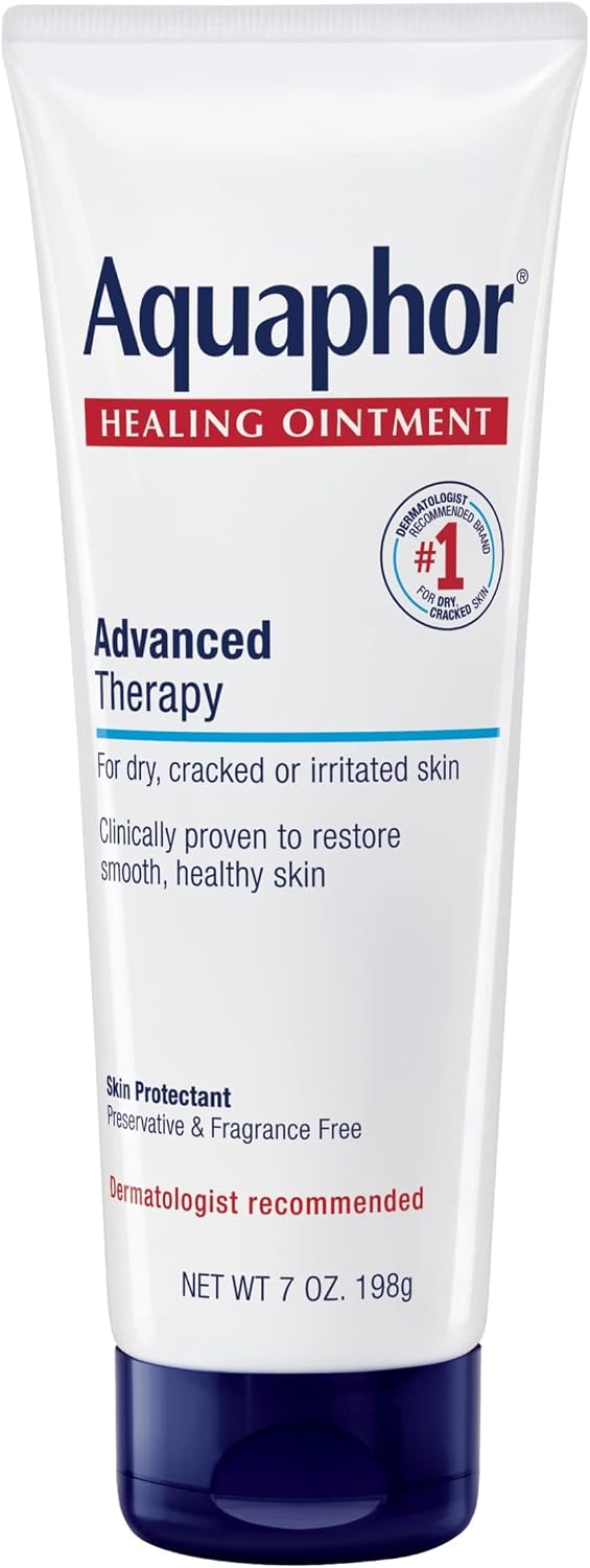 Aquaphor Advanced Therapy Healing Ointment, Skin Protectant, 7 OZ | Clinically Proven Skin Protectant Moisturizer for Cracked, Irritated or Dry Skin Relief, Dye and Fragrance Free