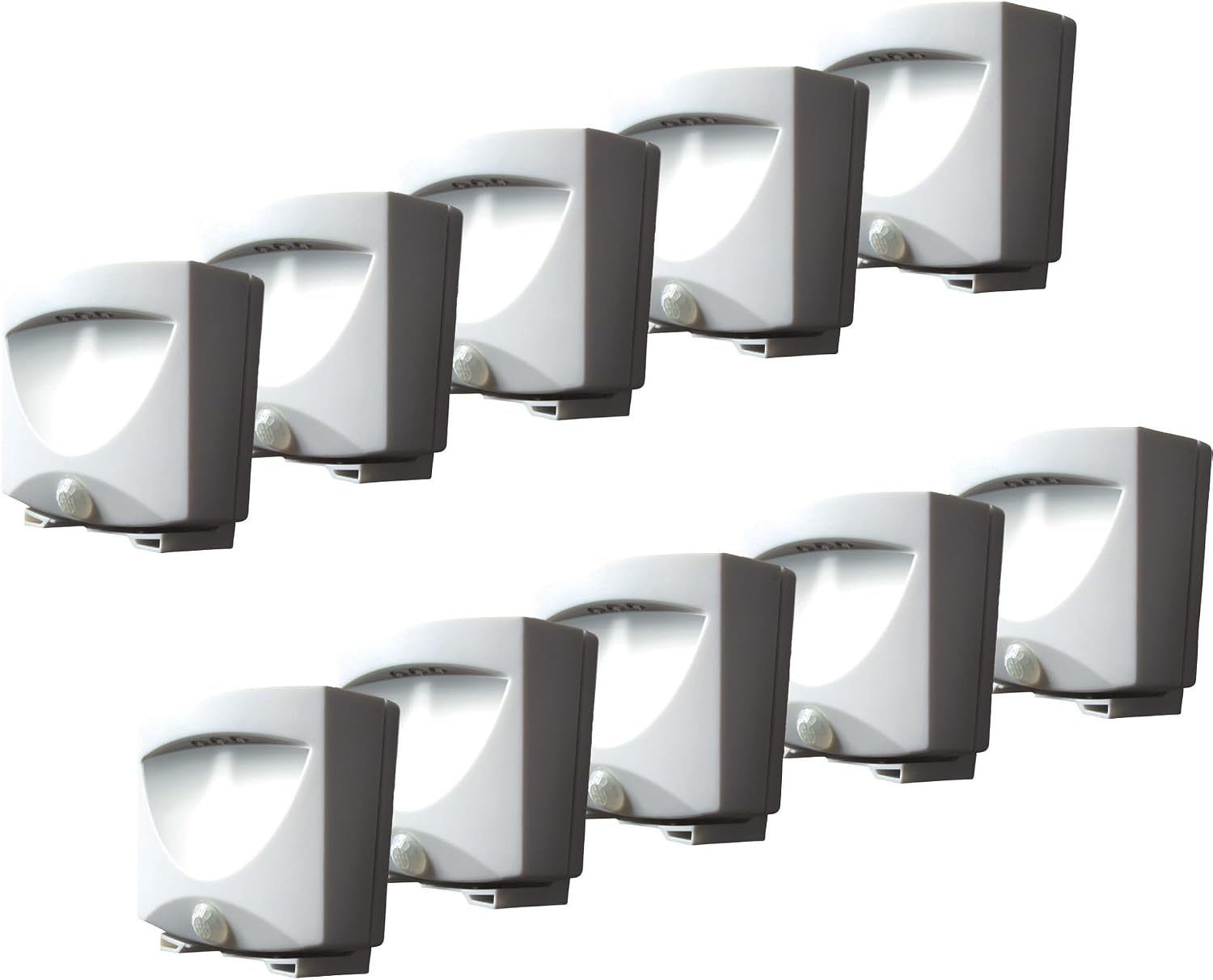Maxsa 43341 Motion Activated Weatherproof Indoor / Outdoor Wireless LED Night Light, (3-Pack) - White | Battery Powered, Automatic Motion Activation then turns off after 30 seconds, Made of Plastic, Weatherproof, Set of 3 White