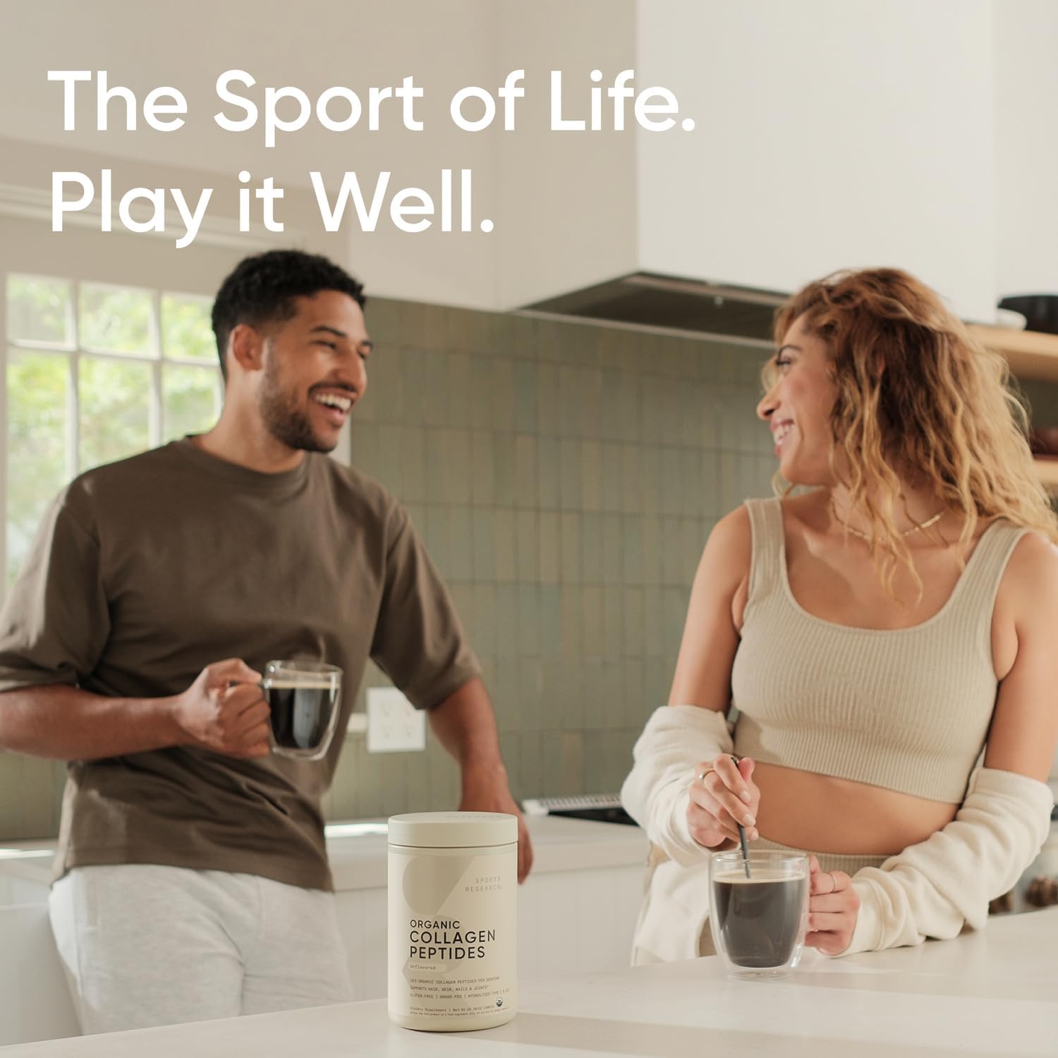 Sports Research® Collagen Peptides Protein Powder 16oz (Unflavored) | 11g Grass-Fed Collagen per Scoop · Hair, Skin & Joint Support · Easy to Mix in Coffee & Shakes - 41 Servings