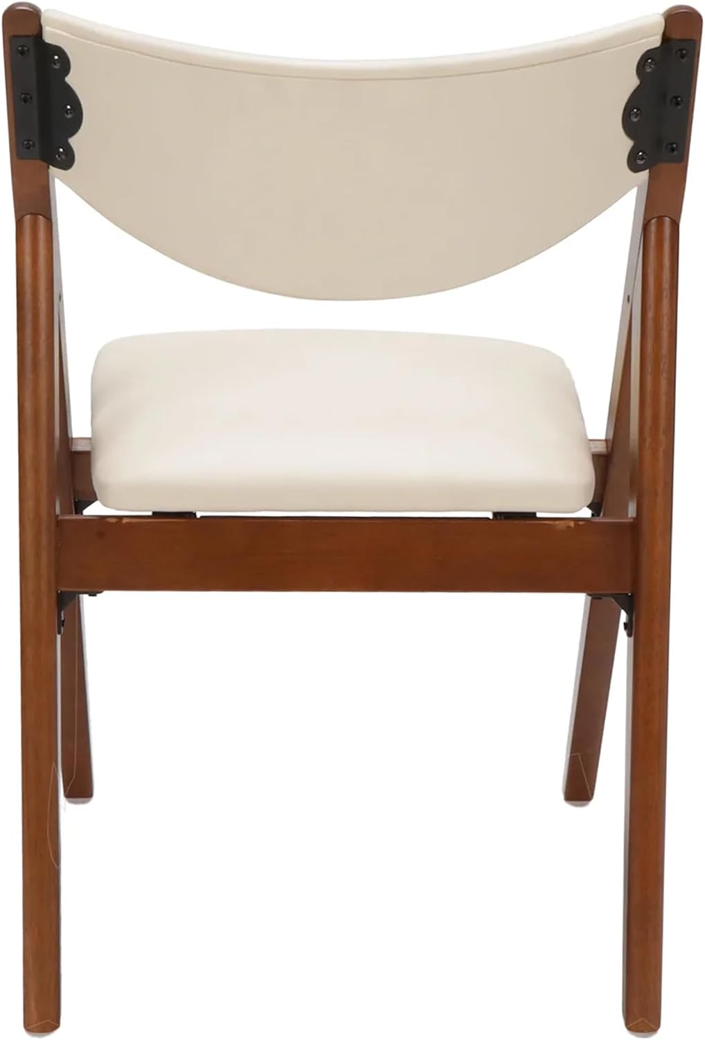 Stakmore Retro Modern Wood Folding Chairs Set of 2, Padded Upholstered Seat, Solid Hardwood Dining & Card Table Chairs, A-Frame Design, Steel Folding Mechanism, No Assembly, Space Saving, Cherry Frame