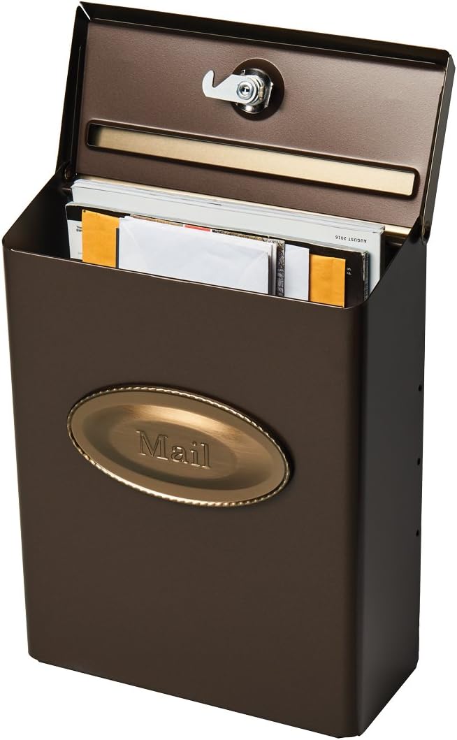 Gibraltar Mailboxes Designer Locking Medium Capacity Galvanized Steel Venetian Bronze, Wall-Mount Mailbox, DMVKGV04