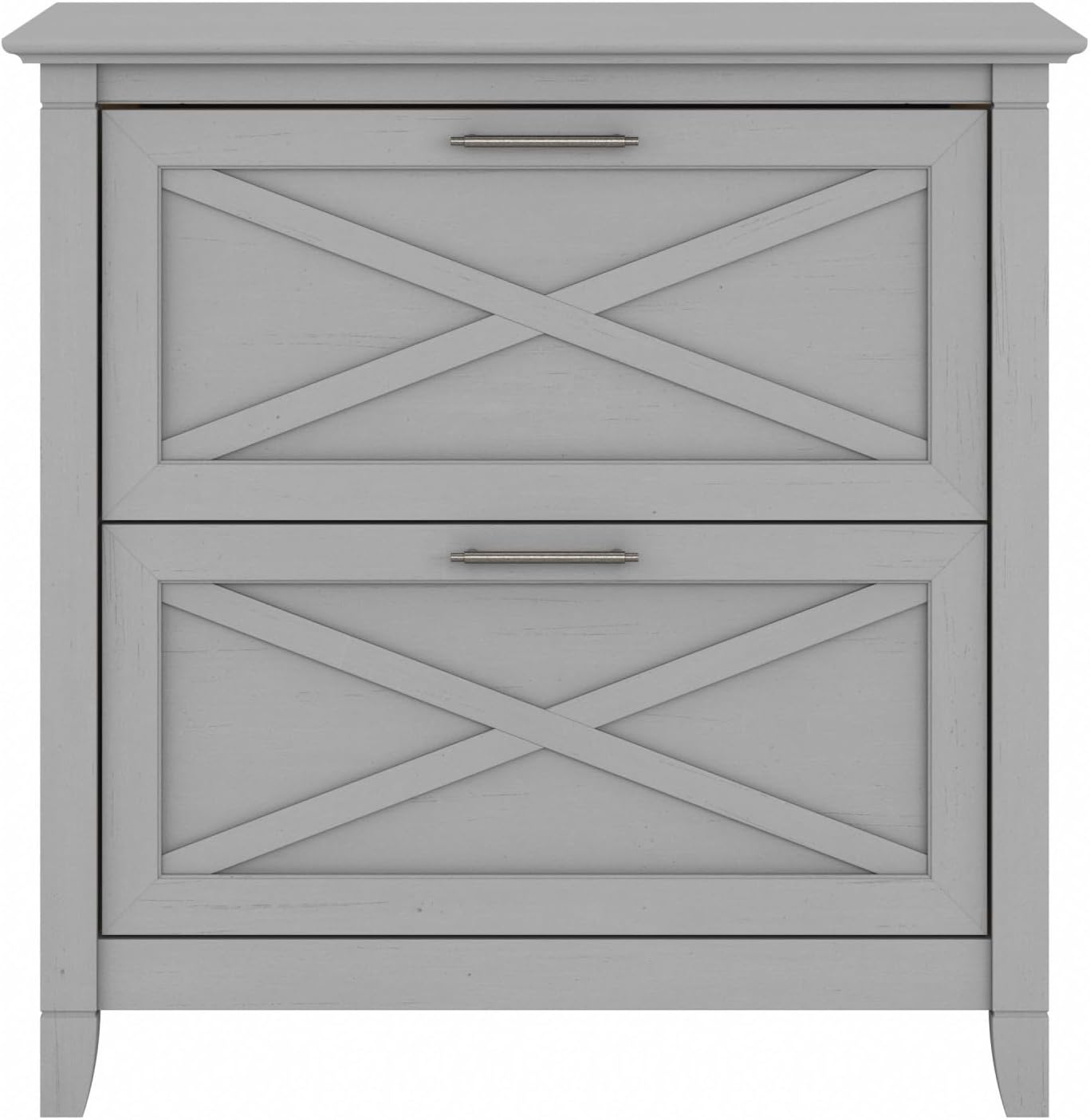 Bush Home Key West 2 Drawer Lateral File Cabinet in Washed Gray, Document Storage for Home Office, Accent Chest with Drawers
