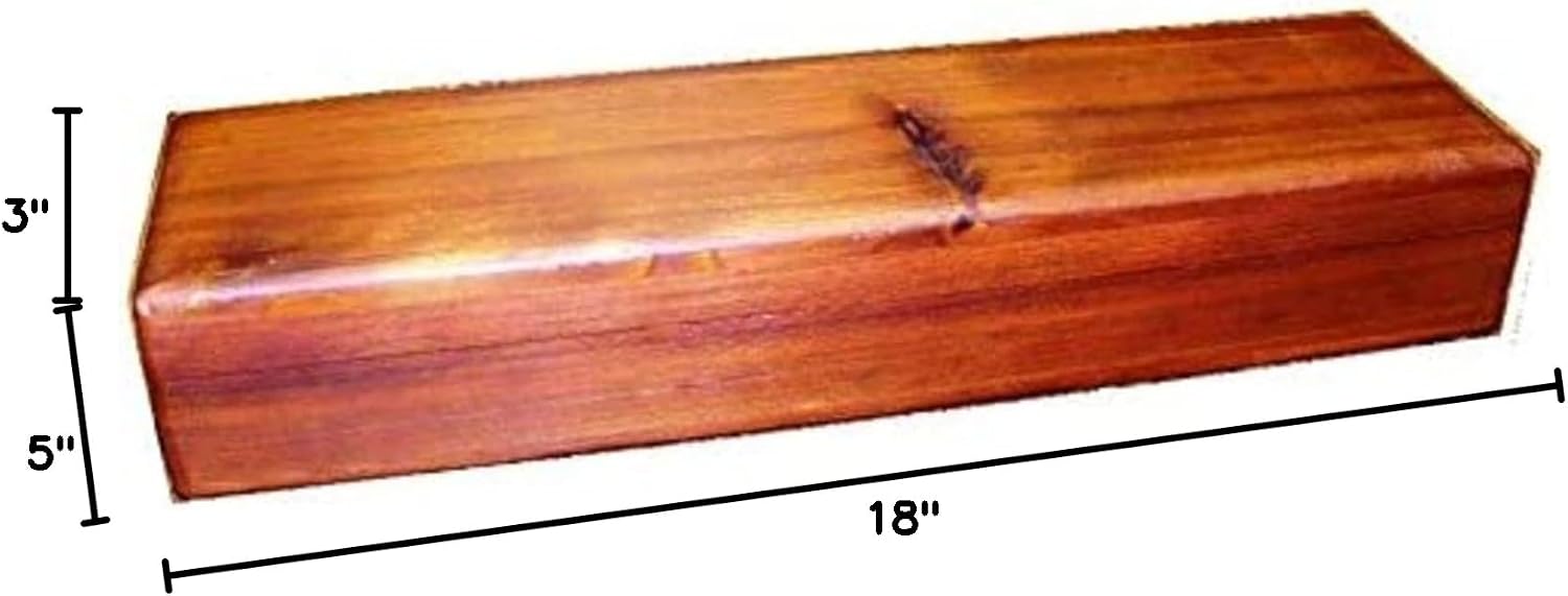Steve's Gift Shoppe Native American Cedar Feather Box (Church Box) Handcrafted in Oregon USA With Latch/No lining, 18 x 5 x 3 (LxWxH)