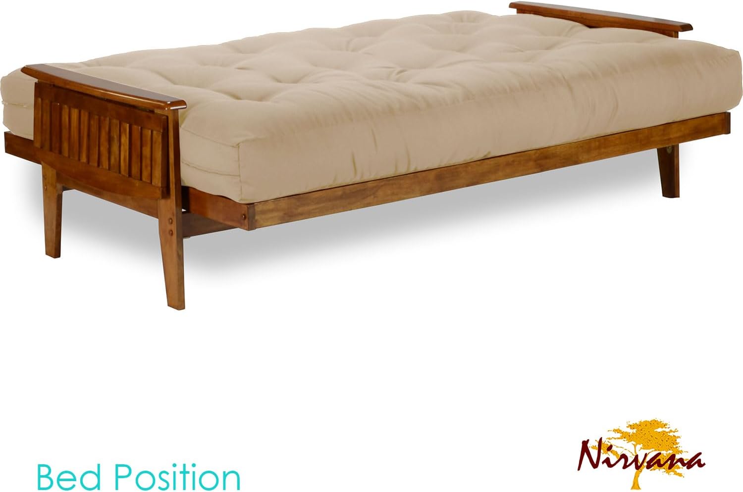 Eastridge Futon Set - Full Size, Frame, 8" Mattress, Twill Black Cover
