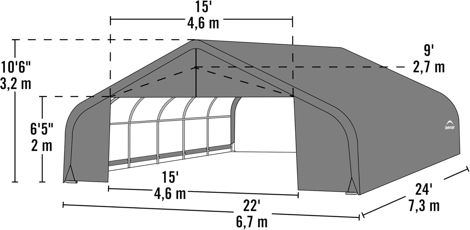 ShelterLogic ShelterCoat 22 x 20 x 1 ft Green Garage Peak