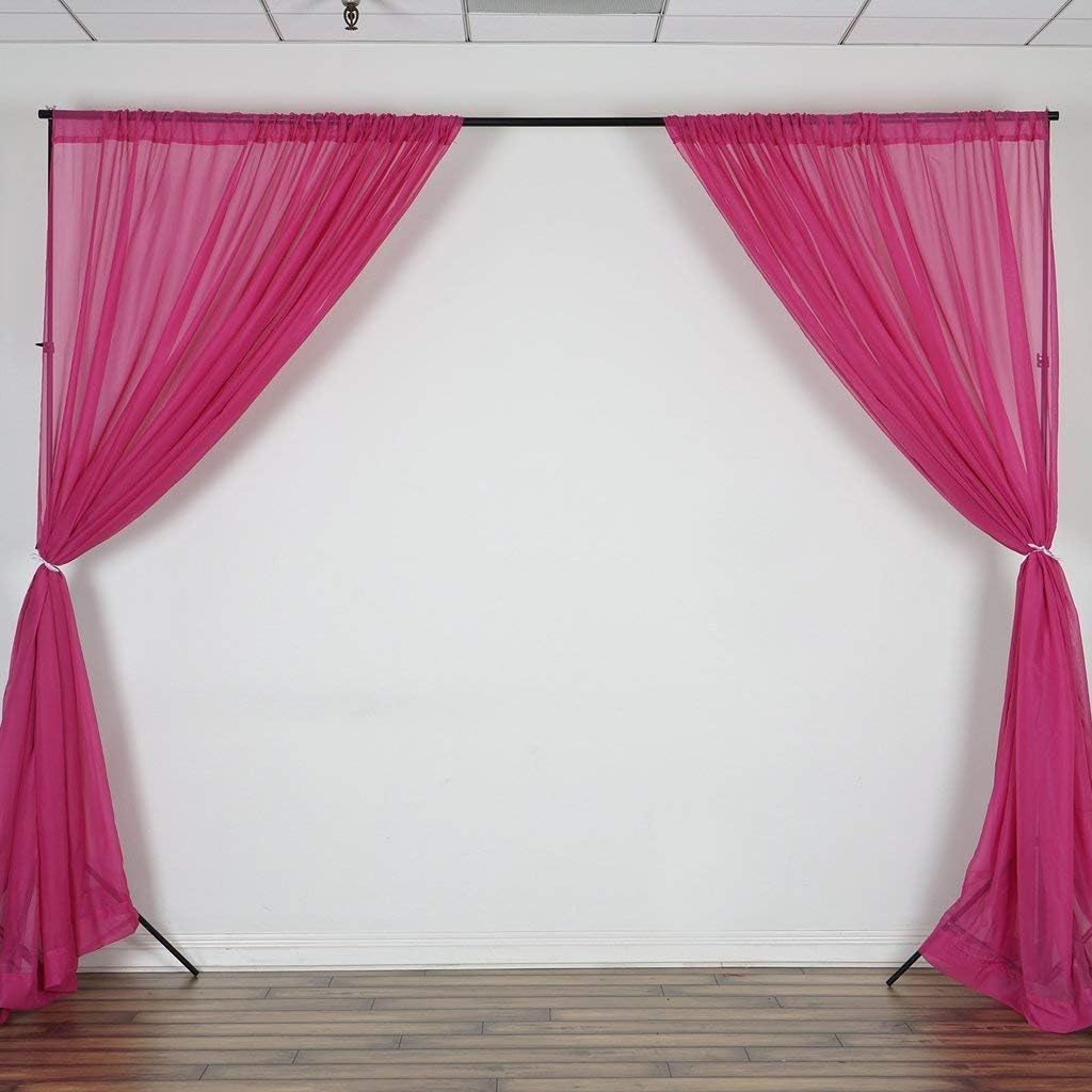 AK TRADING CO. 120" Wide (10Ft Wide) Sheer Voile Drape Panels for Backdrop, Wedding Events, Ceiling Drapes, Event Masking, & Decor - Select from 6ft to 50ft Length. (10 feet x 20 feet, Red)