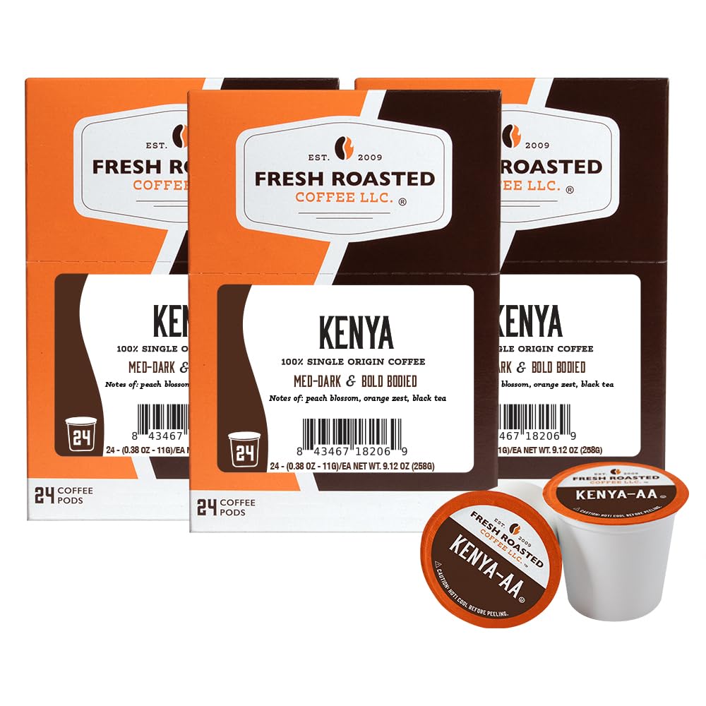 Fresh Roasted Coffee, Organic Colombian K-Cup Pods for Keurig Brewers, Medium Roast, USDA Organic, Kosher, 24 Count (Pack of 3)