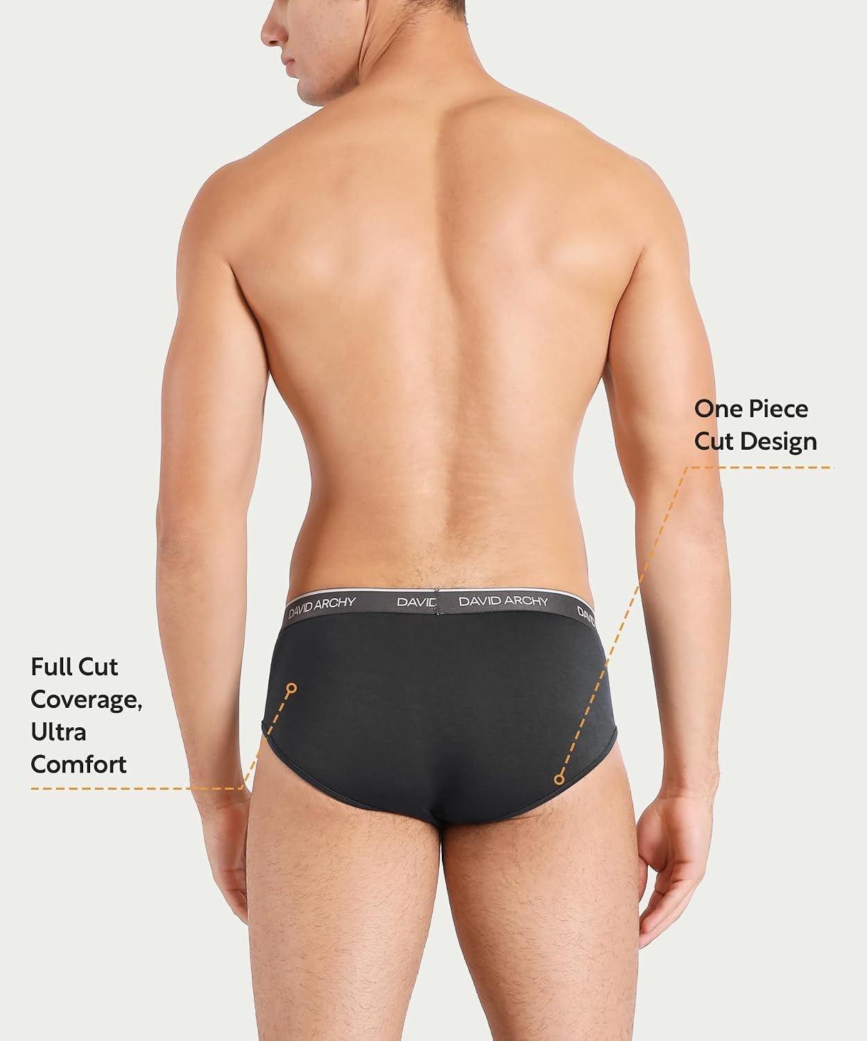DAVID ARCHY Men's Breathable Support Pouch Underwear Briefs 4 or 7 Pack | Cooling moisture-wicking no-fly Rayon made from bamboo features anti-roll elastic waistbands and vibrant fade resistance.