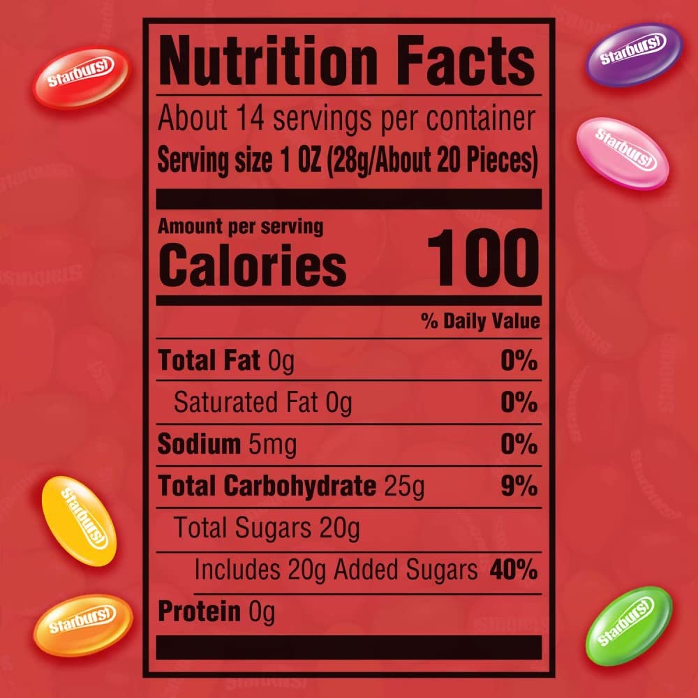 Starburst Original Jellybeans Candy, 14 ounce bag | Soft fruit jellybeans with a chewy center, great for candy bowls, candy salads, party favors