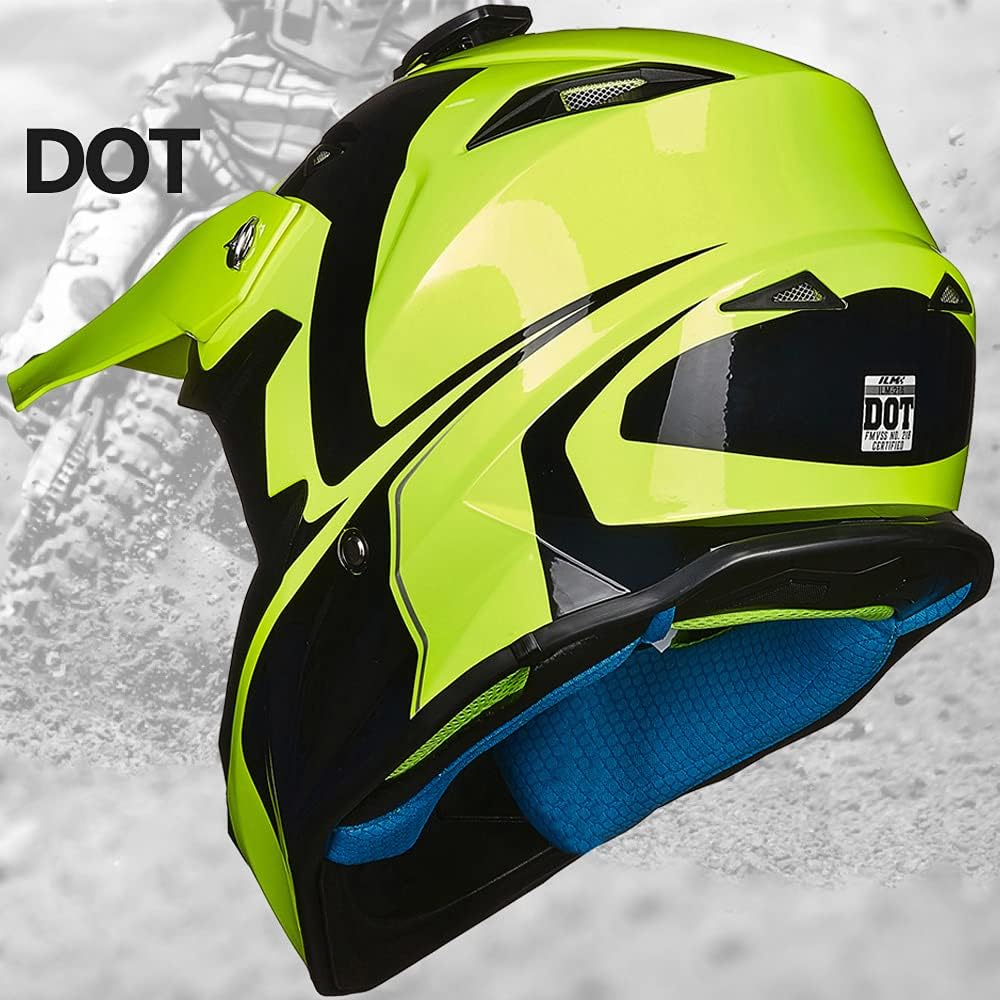 ILM Adult Dirt Bike Helmets ATV Motocross Dirtbike Helmet with Super Soft Liner Camera Mount for Men Women Motorcycle Dual Sport DOT Model-216 (Red