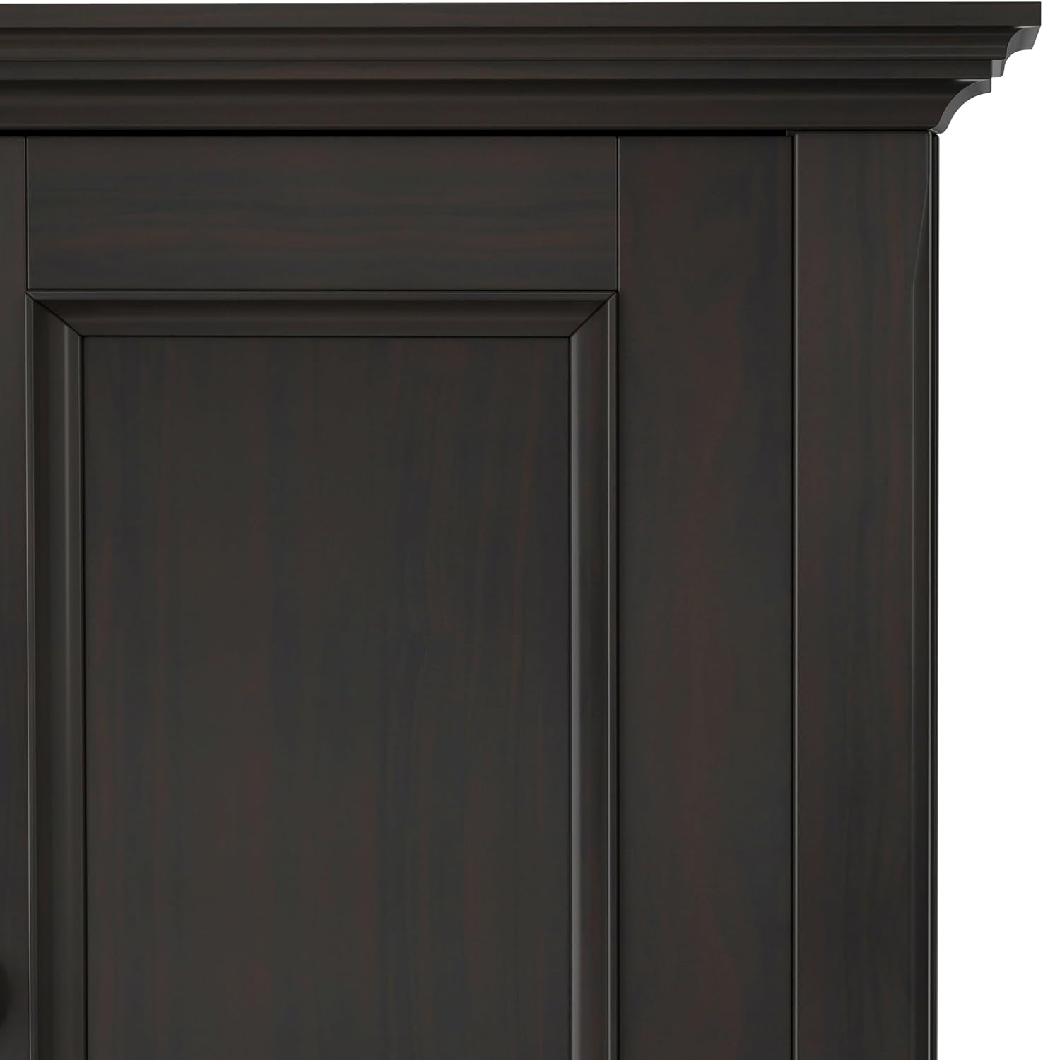 SIMPLIHOME Amherst 32" Wide Solid Wood Cabinet in Hickory Brown