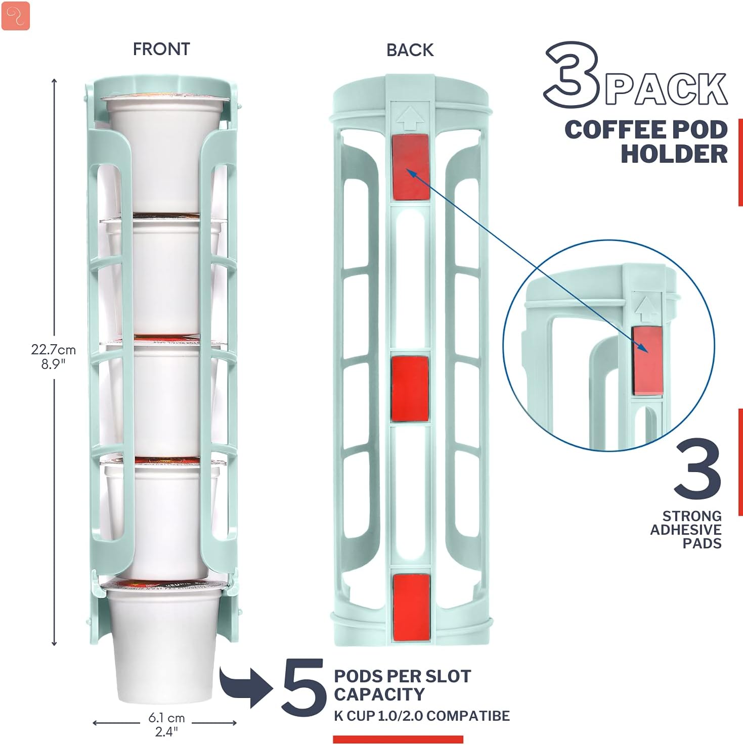 STORAGENIE Coffee Pod Holder for Keurig, Stores 10 Pods