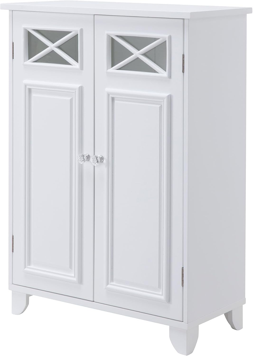 Teamson Home Florence 26 in. x 32 in. 2-Door Freestanding Wooden Floor Cabinet with Adjustable Shelves for Storage Solutions in Bathrooms, Kitchens, Laundry Rooms, Home Offices, White | Freestanding Wooden, Adjustable Shelves, For Bathrooms, Kitchens, La…
