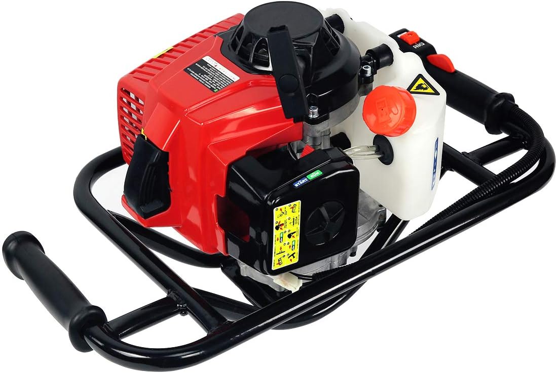 XtremepowerUS 2.5HP Post Hole Digger 63cc Gas-Powered 2-Stroke Auger Digging Drill Shaft Size 3/4" (Machine Only)