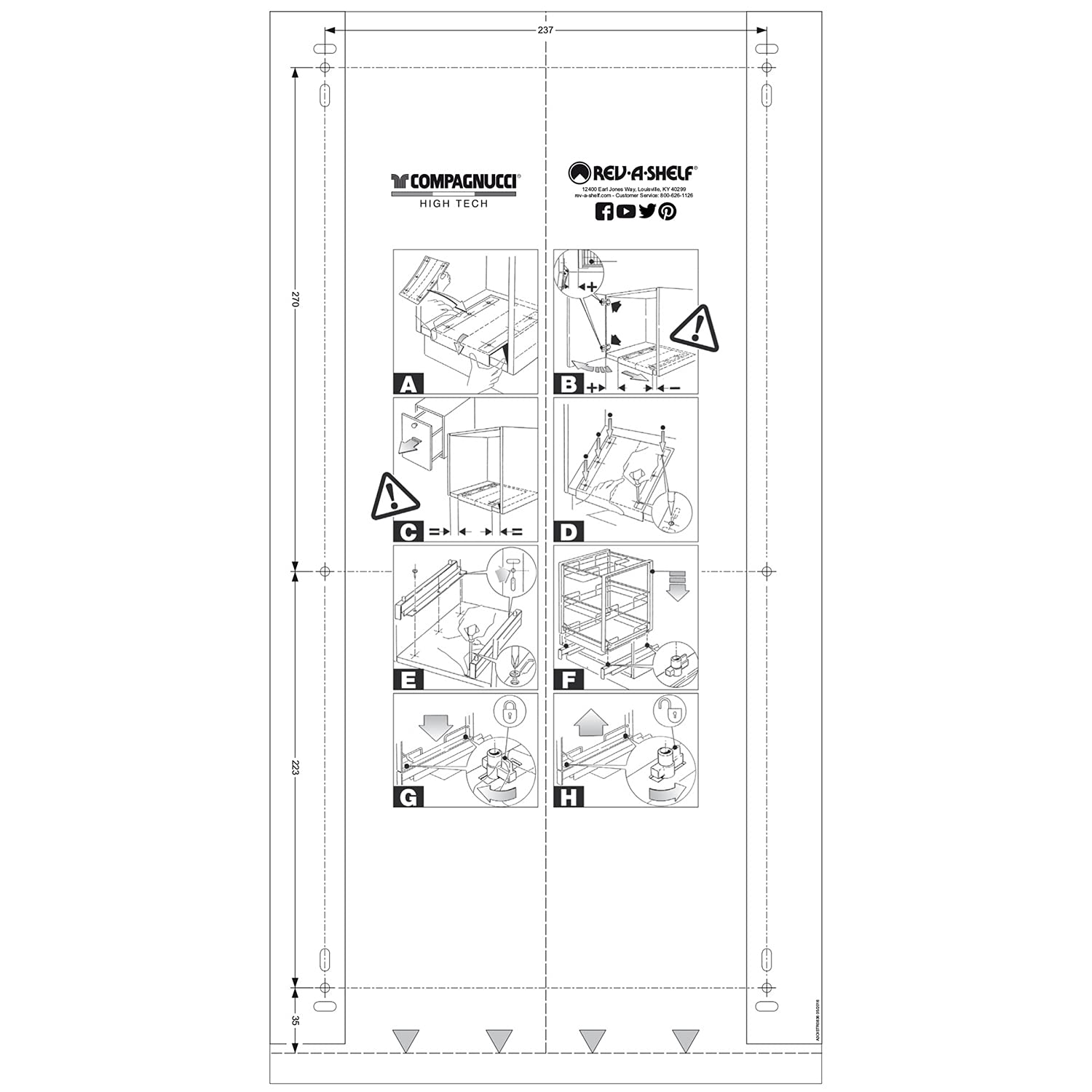 Rev-A-Shelf - 5349-18DM-217 - Double 35 Qt. Pull-Out Brushed Aluminum and Silver Waste Container