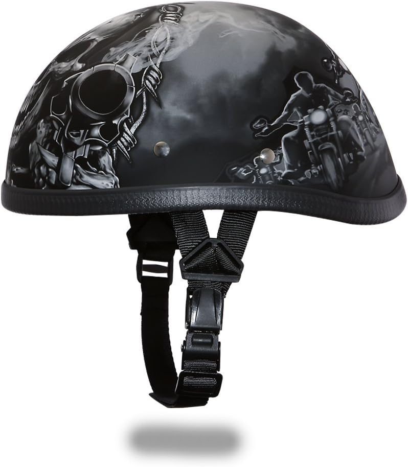 Daytona Helmets Graphics Bicycle Helmets for Men - Novelty Half Helmet with Breathable Liner - Retro Skull Cap – Eagle Headgear with Head Wrap