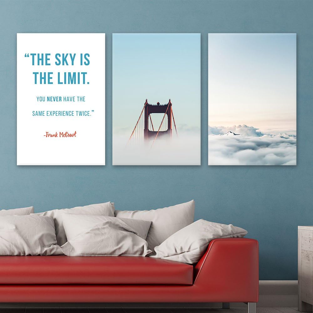 wall26 Canvas Prints Wall Art - Ocean Themed 3 Panel Wall Art with Wave,Anchor and Rudder - 16"x24" x 3 Panels