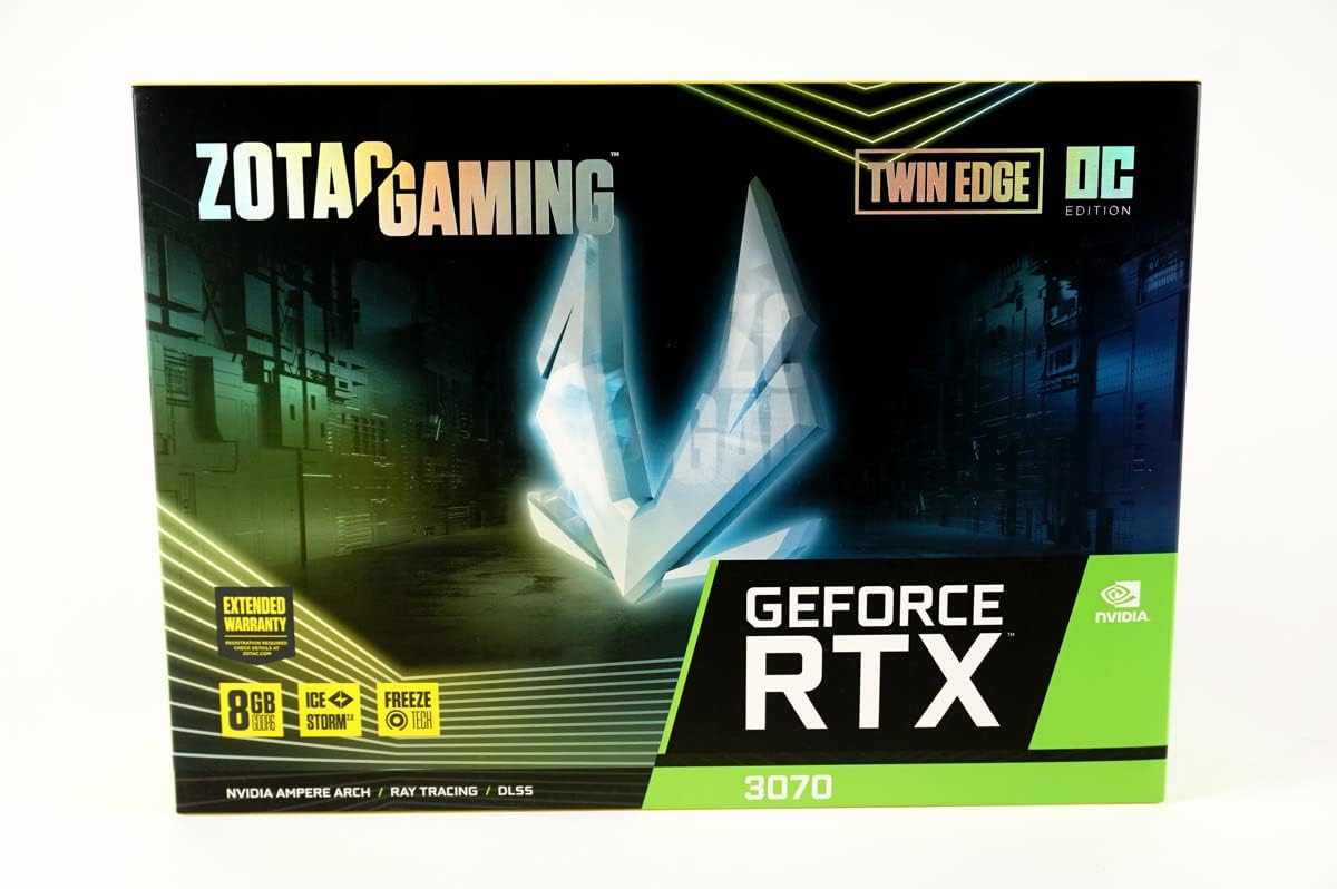 ZOTAC Gaming GeForce RTX 3070 Twin Edge OC 8GB GDDR6 256-bit 14 Gbps PCIE 4.0 Gaming Graphics Card, IceStorm 2.0 Advanced Cooling