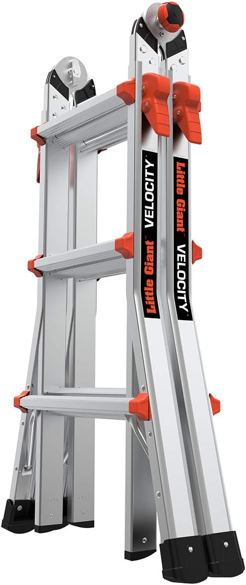 Little Giant Velocity, Aluminum Ladder, 14 ft Reach, 15413-001 | Telescoping Multi-Position Ladder with Extension, A-Frame, 90-Degree & Trestle Modes, 300 lbs. Rating