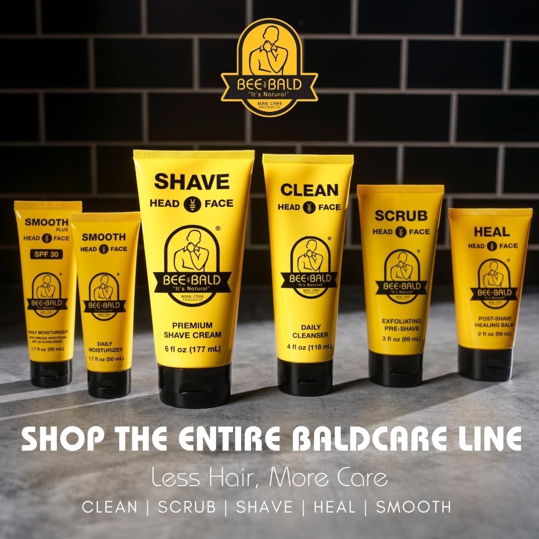 Bee Bald HEAL Aftershave for Men, Calm & Soothes, After Shave Balm, 2 fl oz | Immediately Calms & Soothes Irritated Skin. Treats Razor Burn, Redness, Bumps on Head or Face. Perfect For Sensitive Skin.