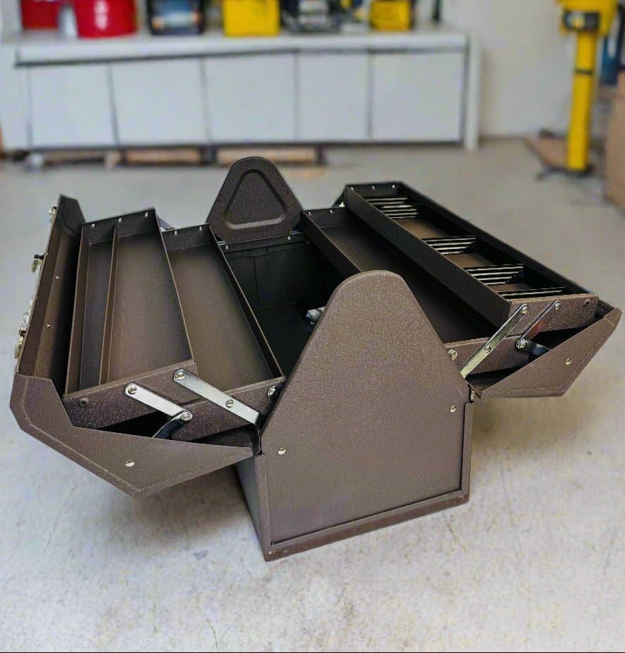 Homak Industrial 18-Inch Cantilever Steel Toolbox, Brown Winkle Powder Coat, BW00210180