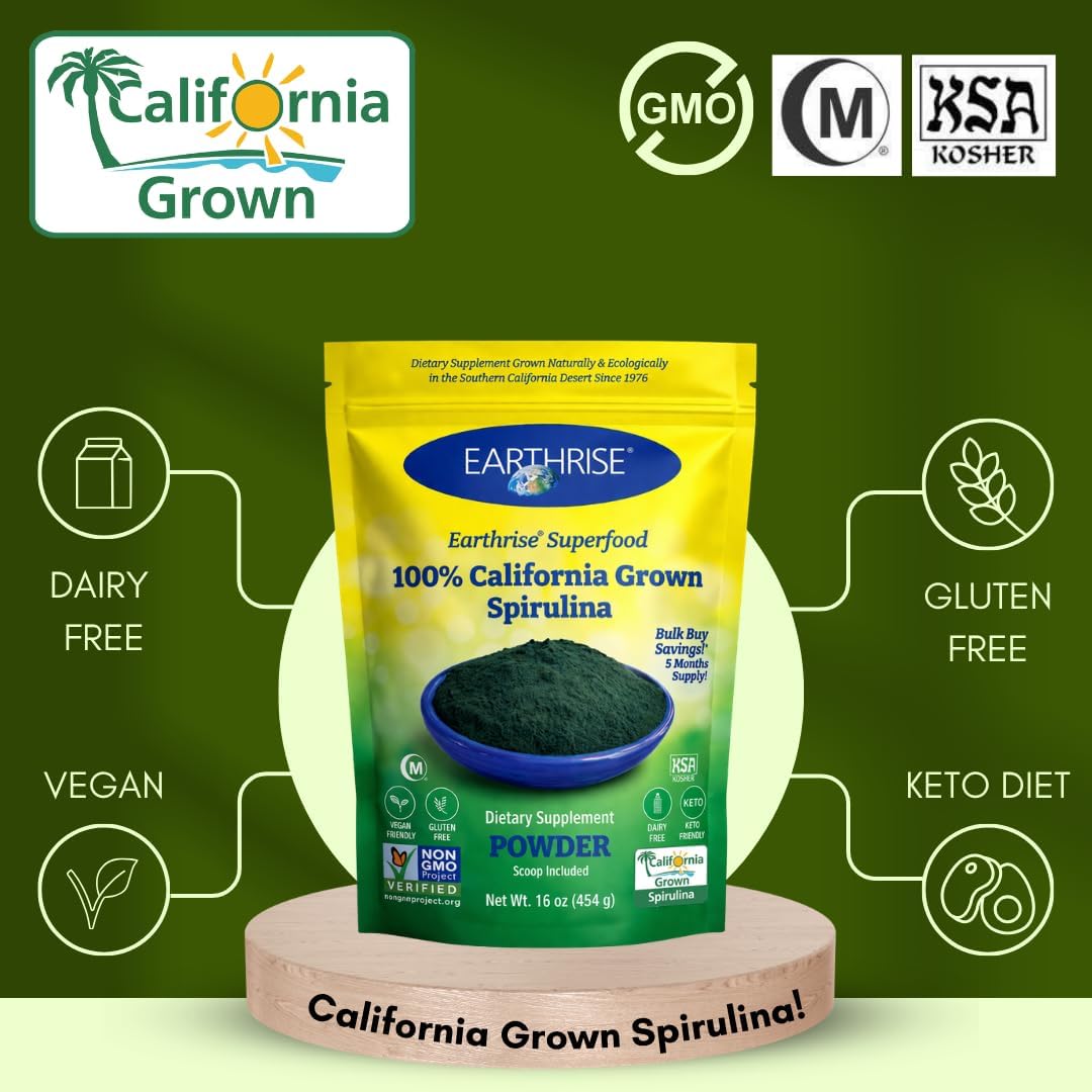 Earthrise Superfood California Spirulina Powder 16oz