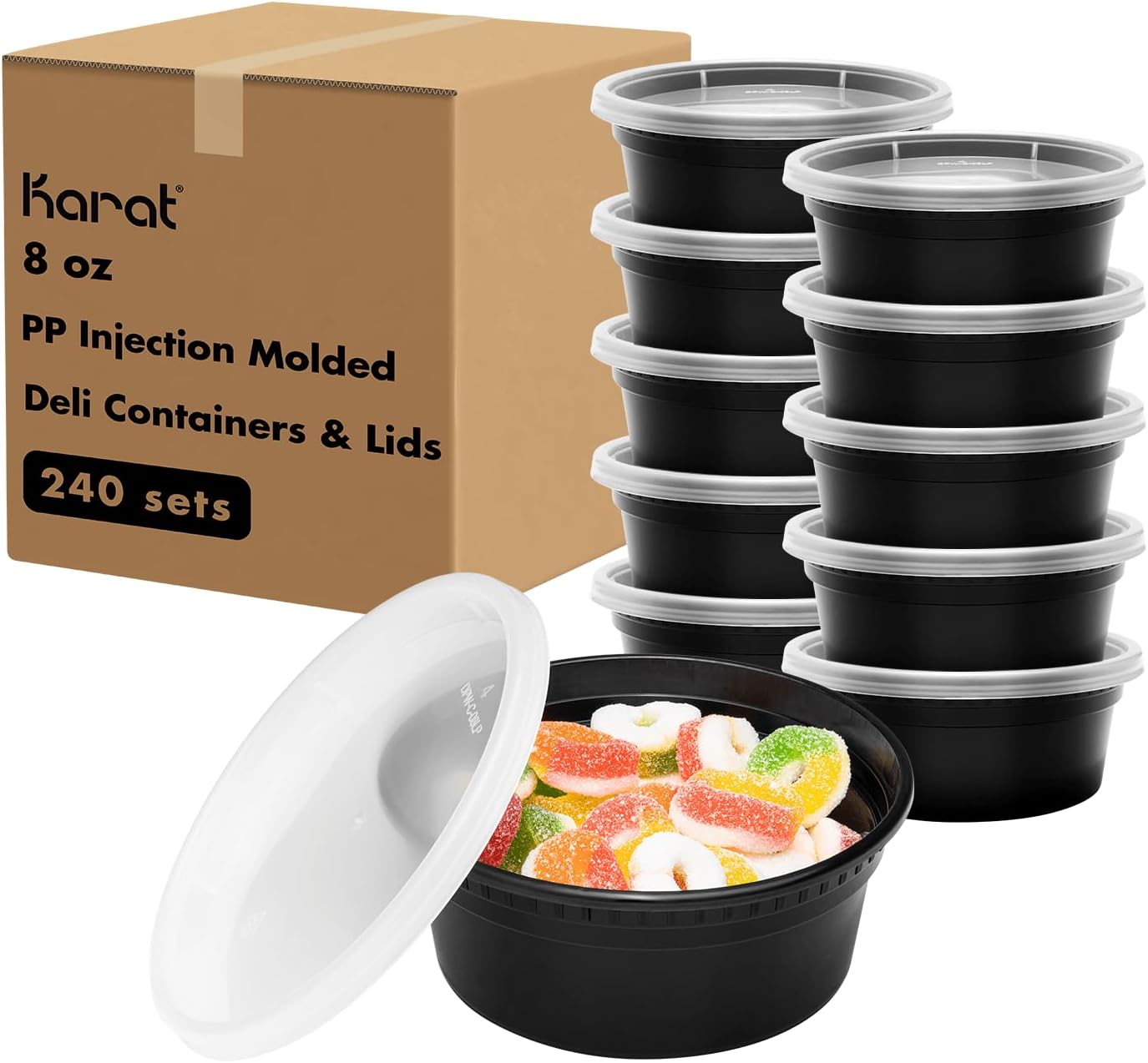 Karat [32oz - 240 ct] Clear PP Injection Molded Round Deli Containers with Lids (FP-IMDC32-PP)