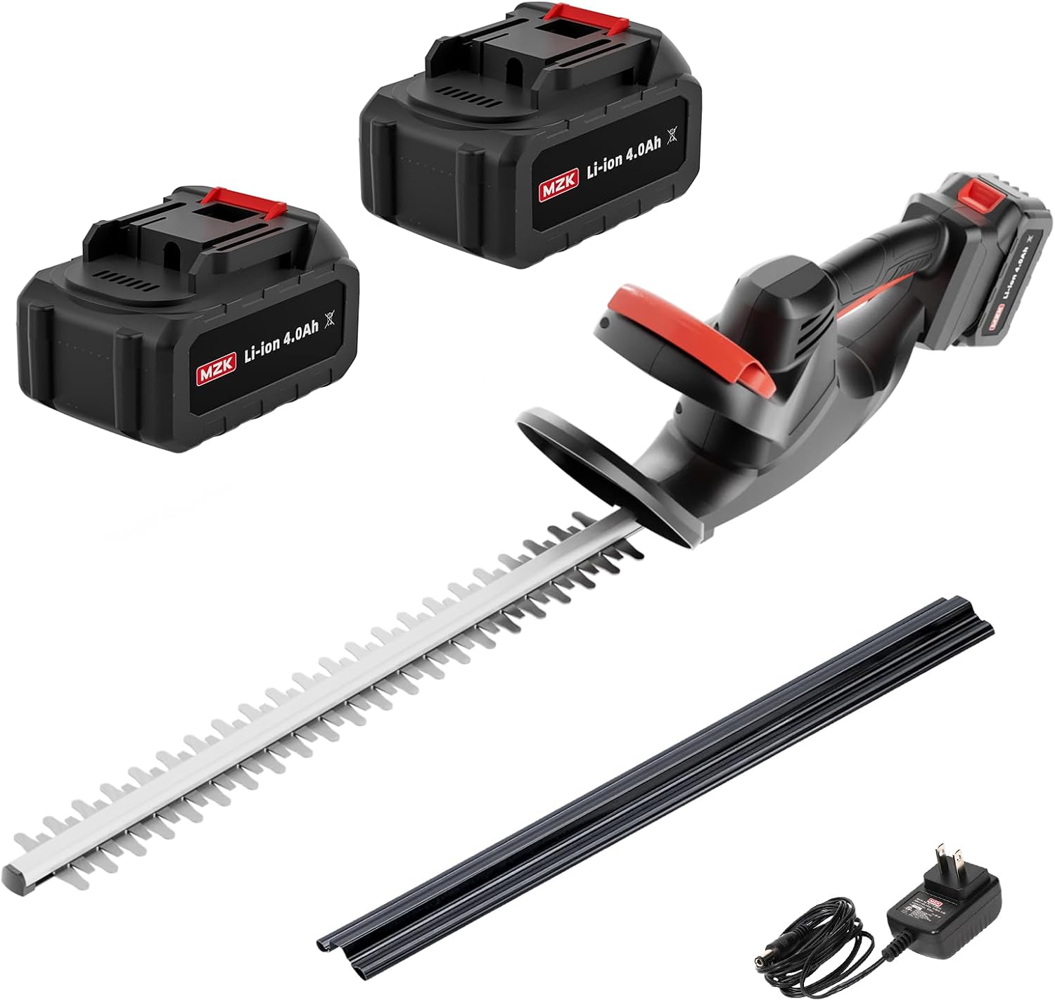 MZK 20V 22-Inch Cordless Hedge Trimmer with 2 x 4Ah Batteries