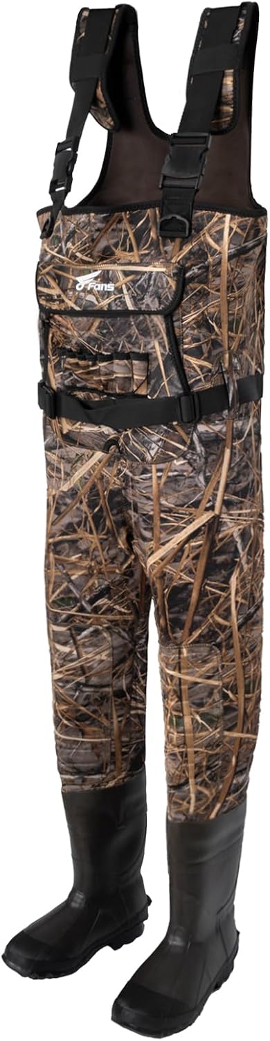 Hunting Waders with 1000G Insulation Rubber Boots, Neoprene Chest Wader, Waterproof Bootfoot Waders for Men & Women