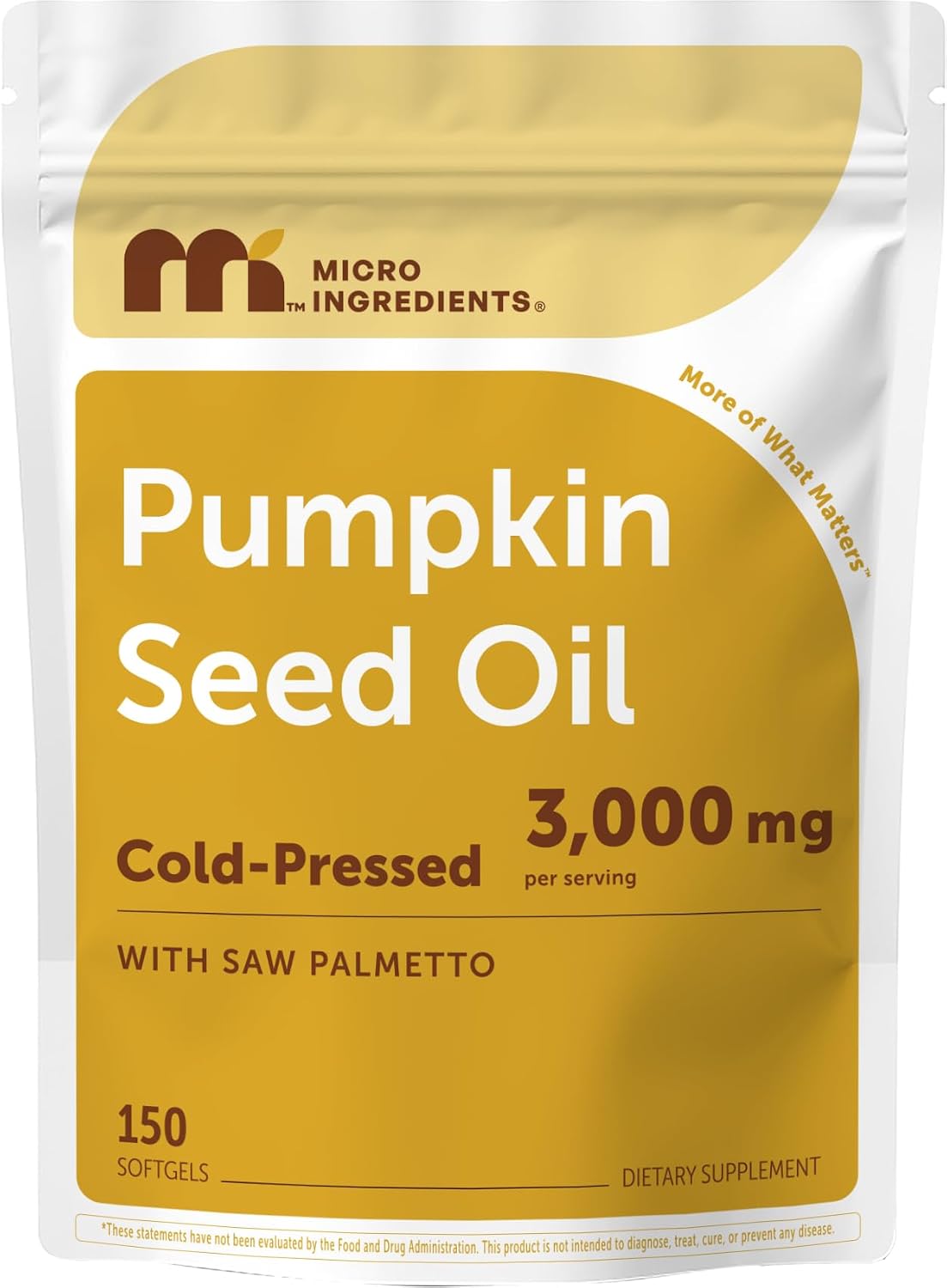 Micro Ingredients Pumpkin Seed Oil with Saw Palmetto, 300 Softgels | Cold Pressed, Pure Virgin Oil with Essential Fatty Acids & Phytosterols. For Men & Women. Non-GMO, Gluten Free.