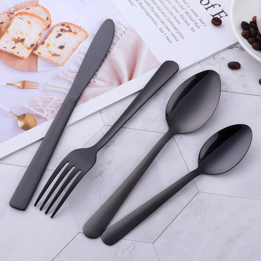 BuyGo Rainbow Silverware Set Flatware Set Stainless Steel Colorful Dinnerware Set 16-Piece Multicolor Cutlery Set, Service for 4