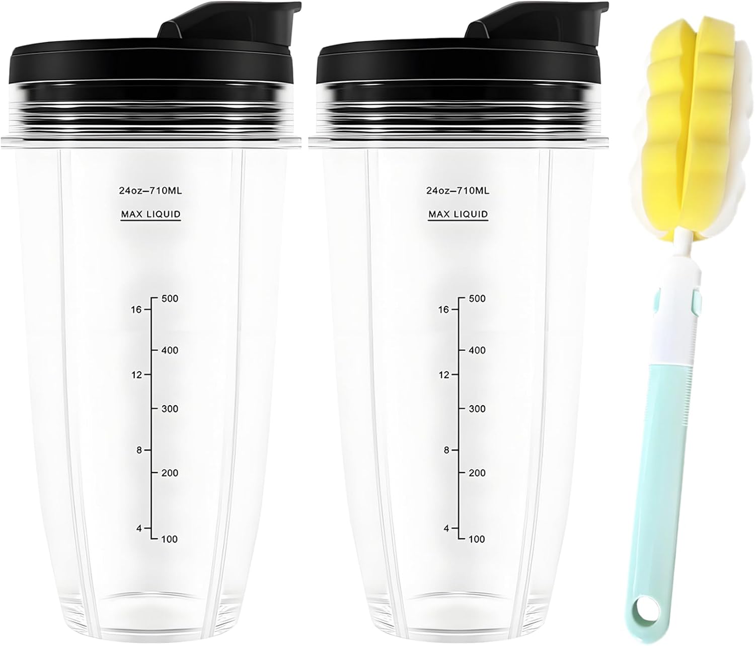Blender Replacement Parts for Ninja, 24oz Ninja Blender Cups with To-Go Lids