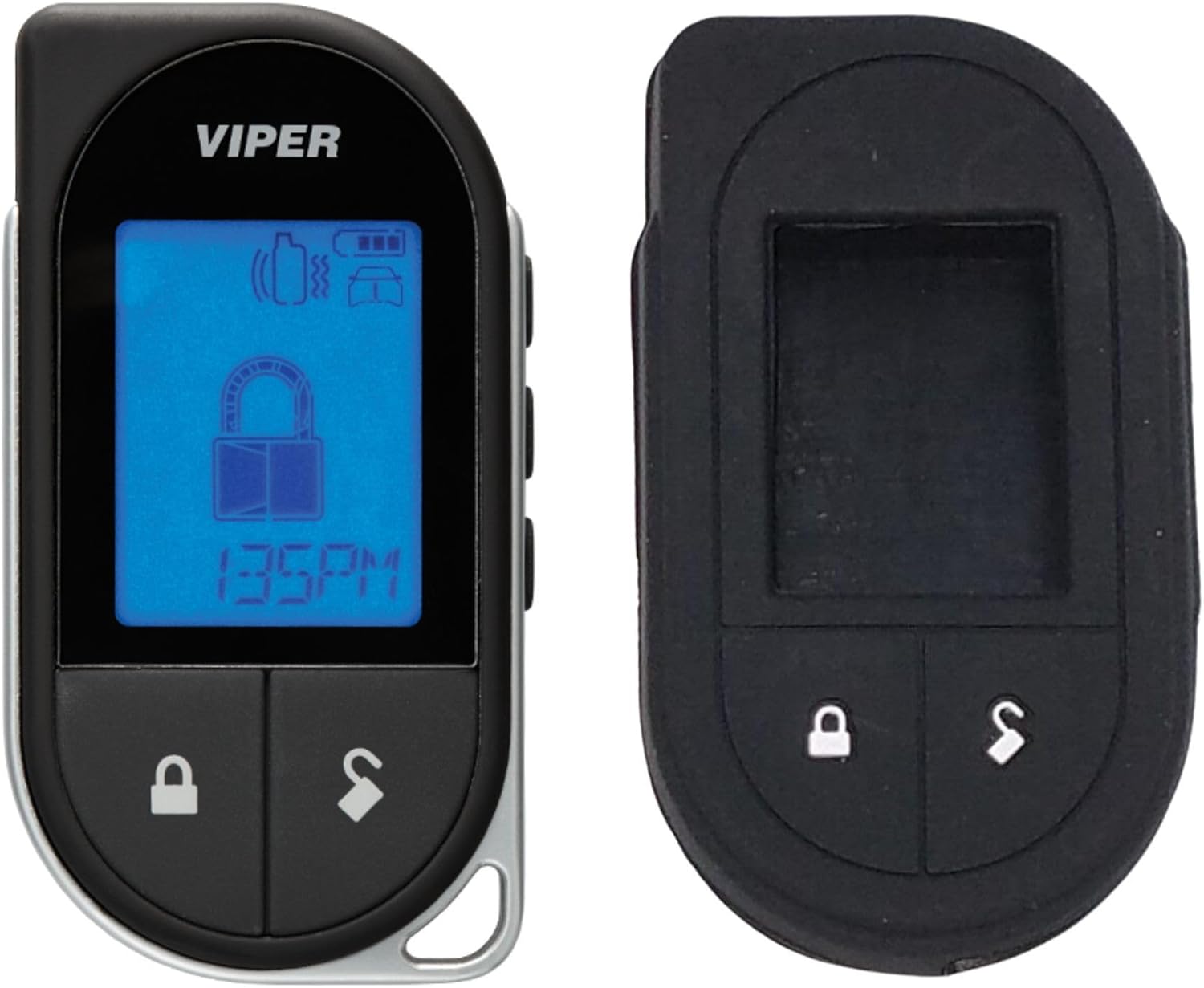 Viper 7756V 2-Way LCD Replacement Remote Control Bundled with + (1) Soft Silicone Protective Cover for Viper-Black